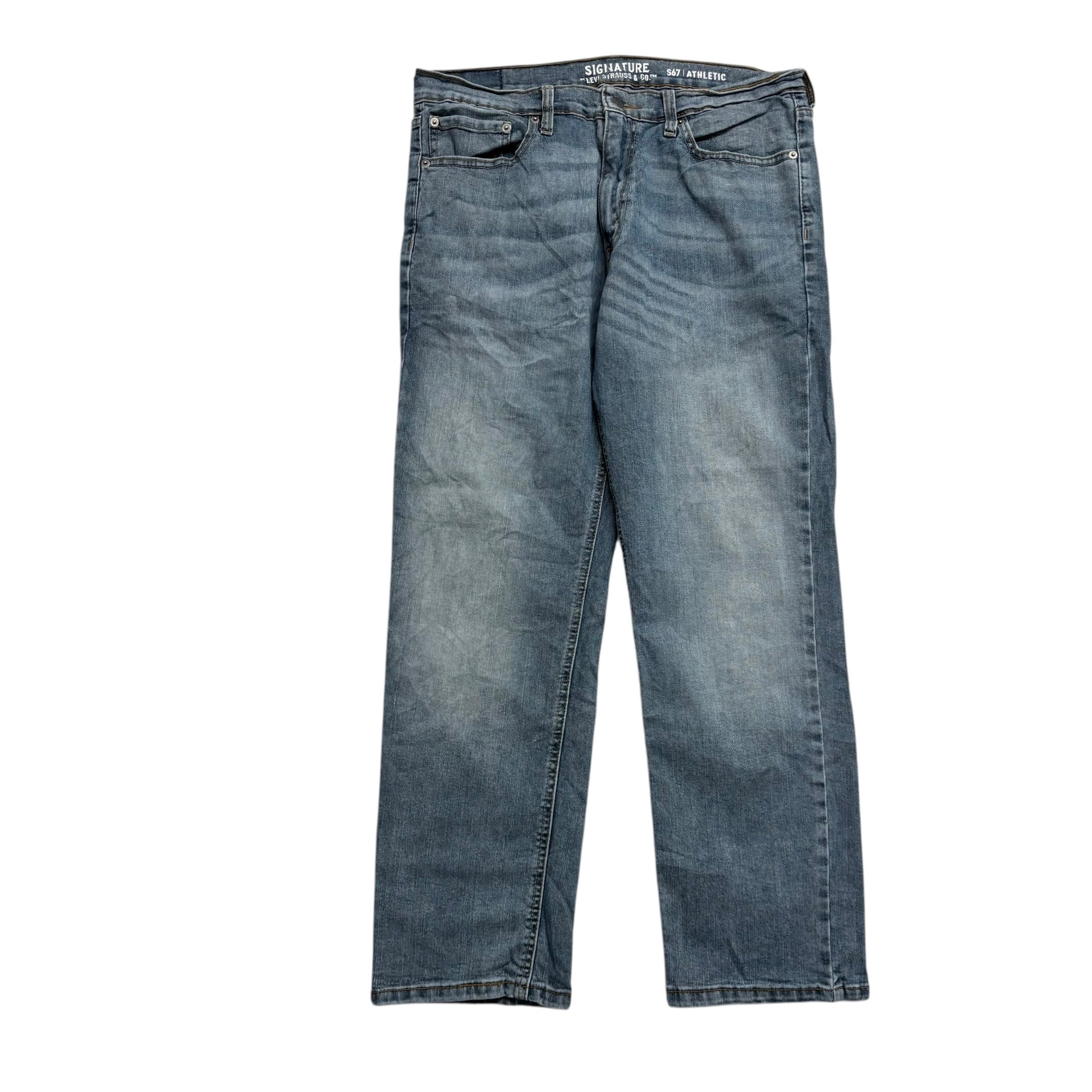 Levis Signature Jeans W34 L29 Mens Blue Athletic Straight Fit Stretch Denim
