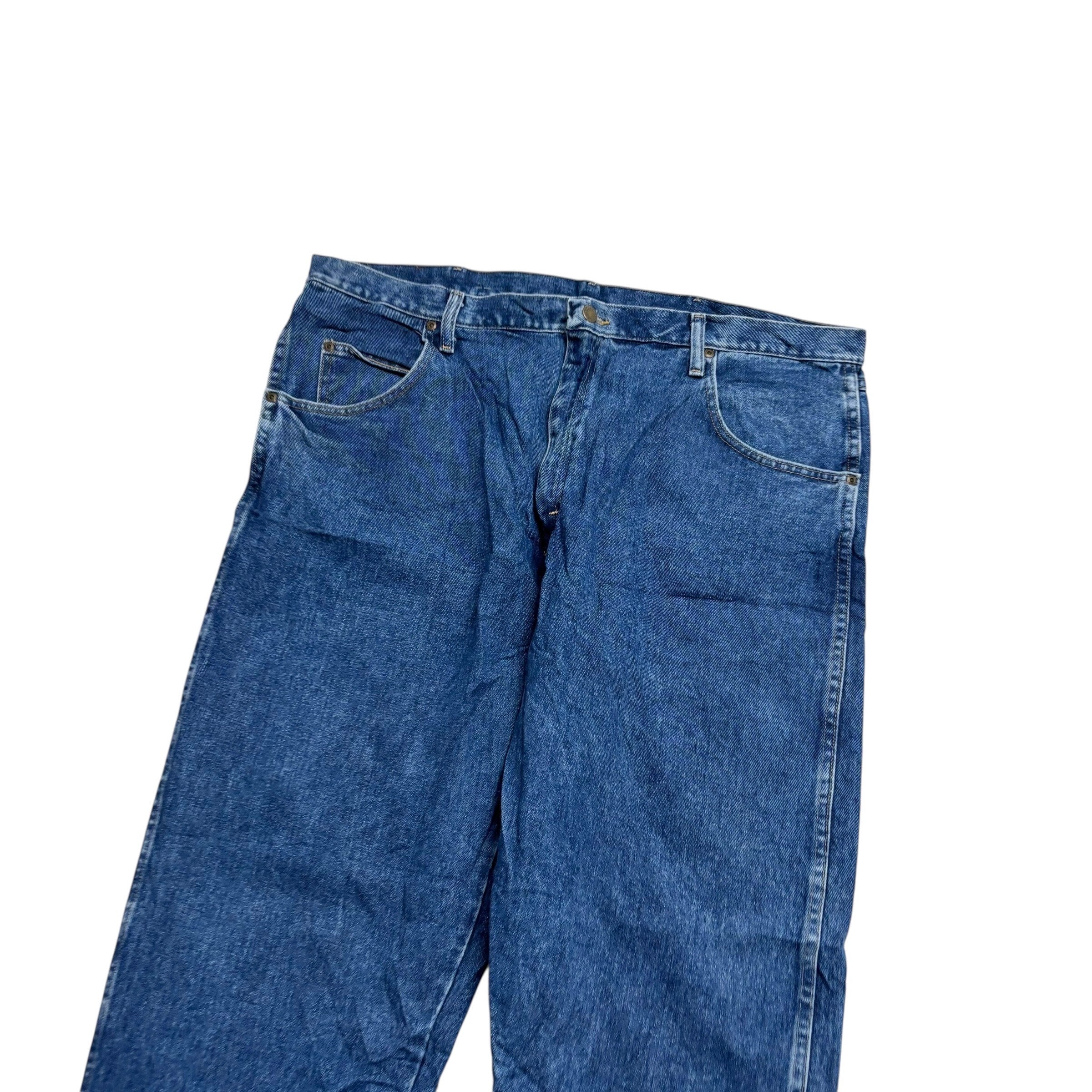Wrangler Jeans W42 L31 Mens Mid Blue Relaxed Straight Fit Vintage Denim (E)