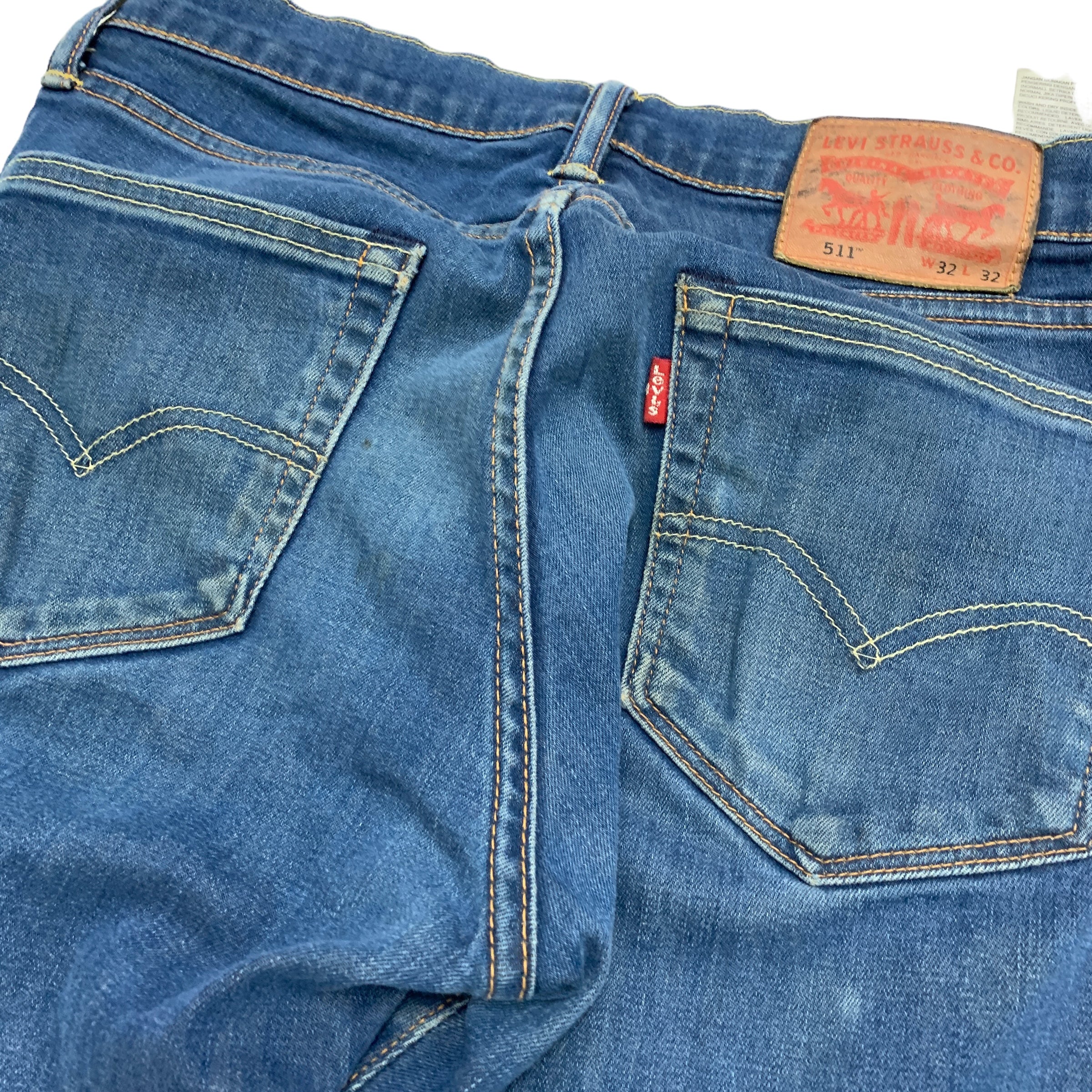 Levis 511 Jeans W32 L32 Mens Mid Blue Slim Fit Stretch Denim