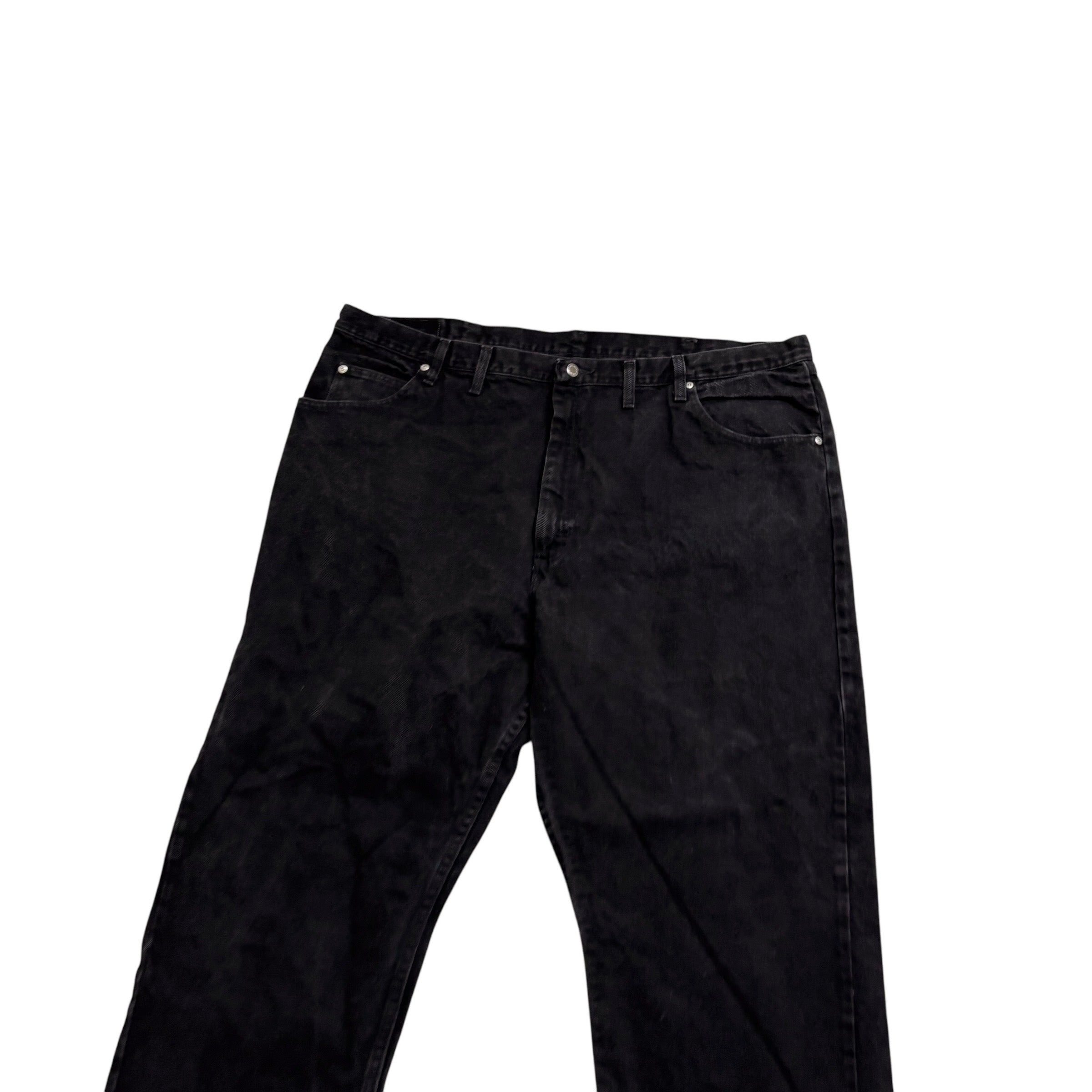 Wrangler Jeans W46 L30 Mens Black Baggy Relaxed Straight Fit Denim (E)
