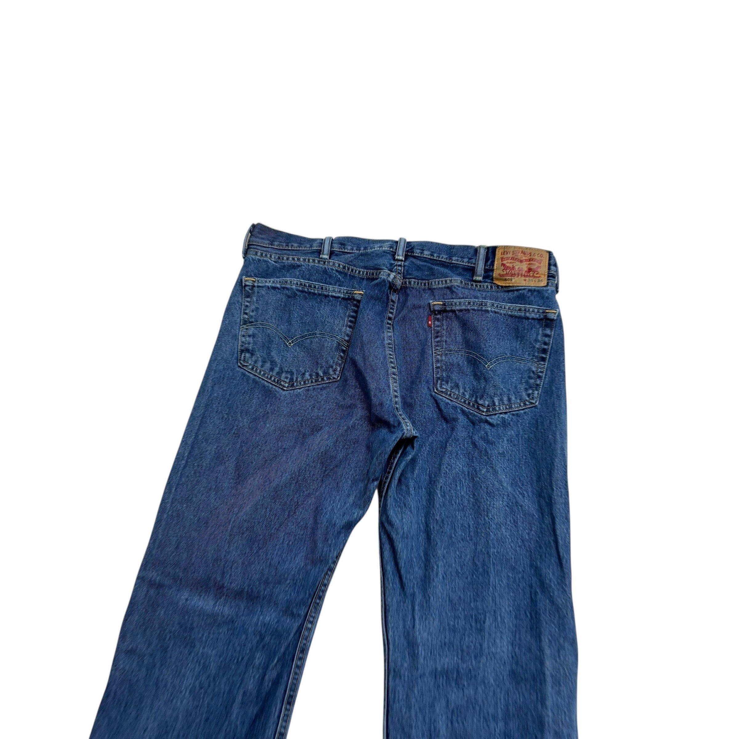 Levis 505 Jeans W38 L34 Mens Mid Blue Regular Straight Fit  Denim