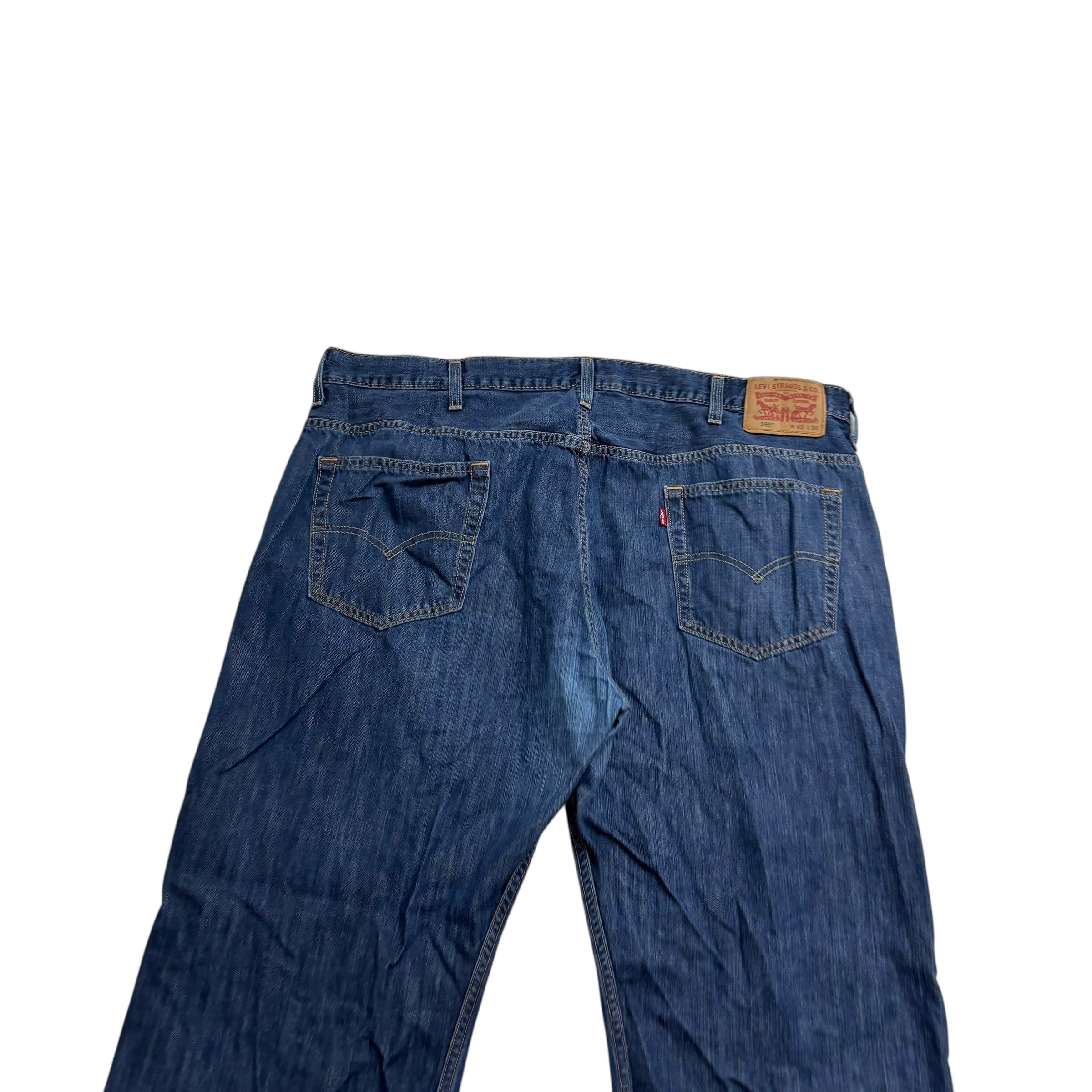 Levis 569 Jeans W42 L28 Mens Dark Blue Baggy Relaxed Straight Fit Denim