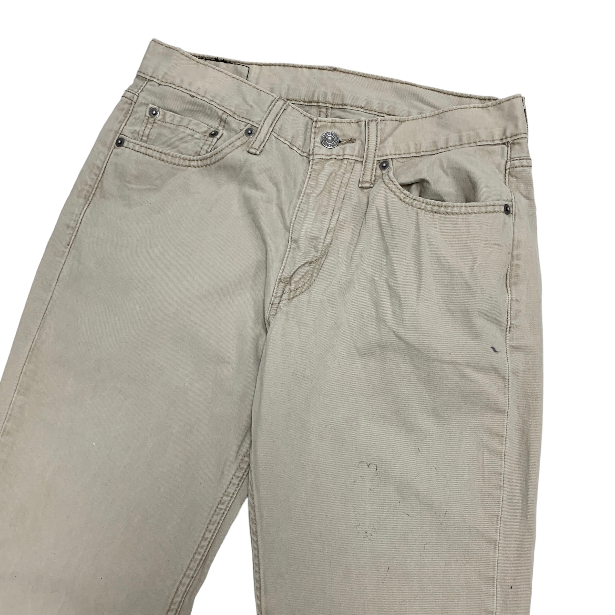 Levis 514 Trousers W29 L29 Mens Cream Regular Straight Fit Cotton Pants