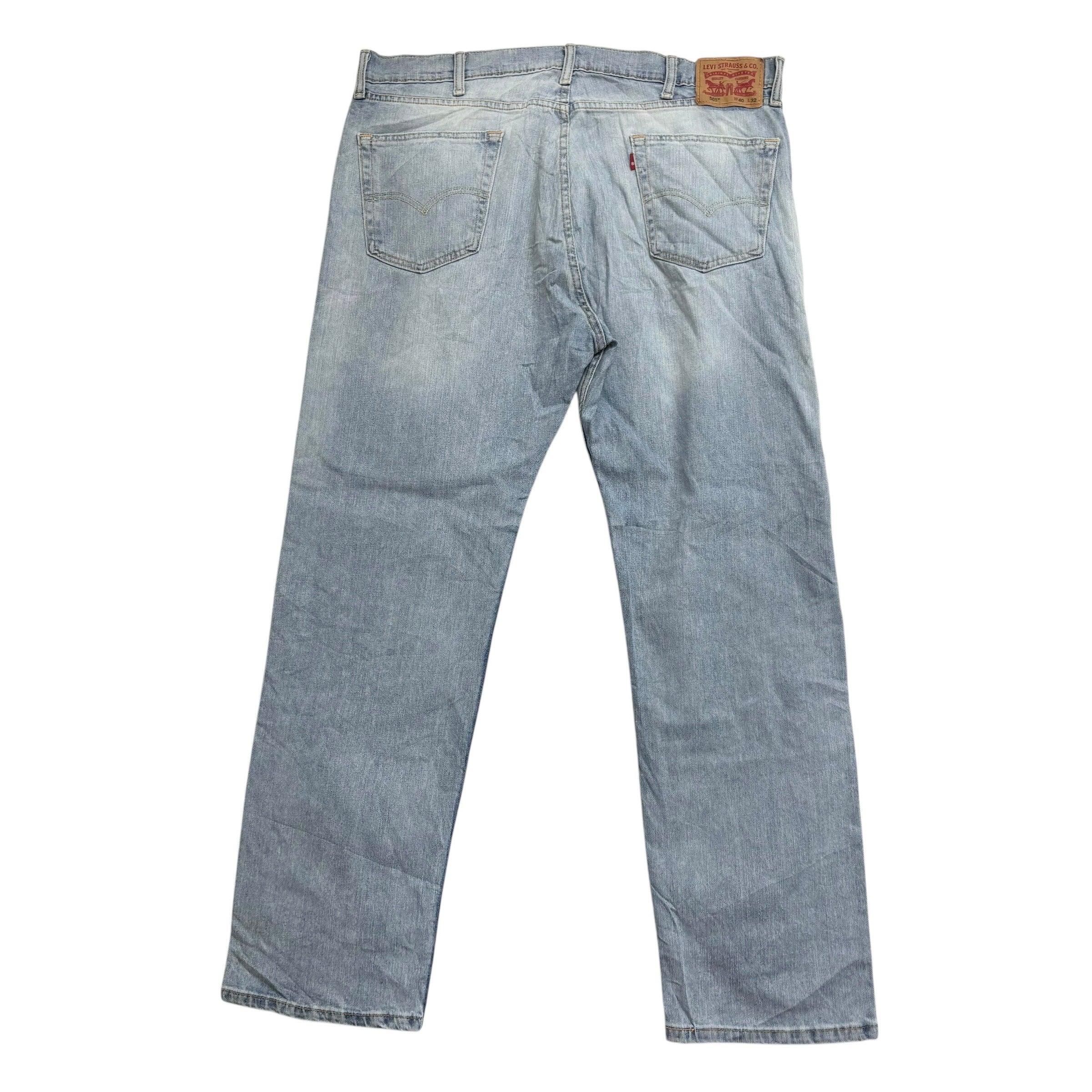 Levis 505 Jeans W40 L32 Mens Light Blue Regular Straight Fit Denim