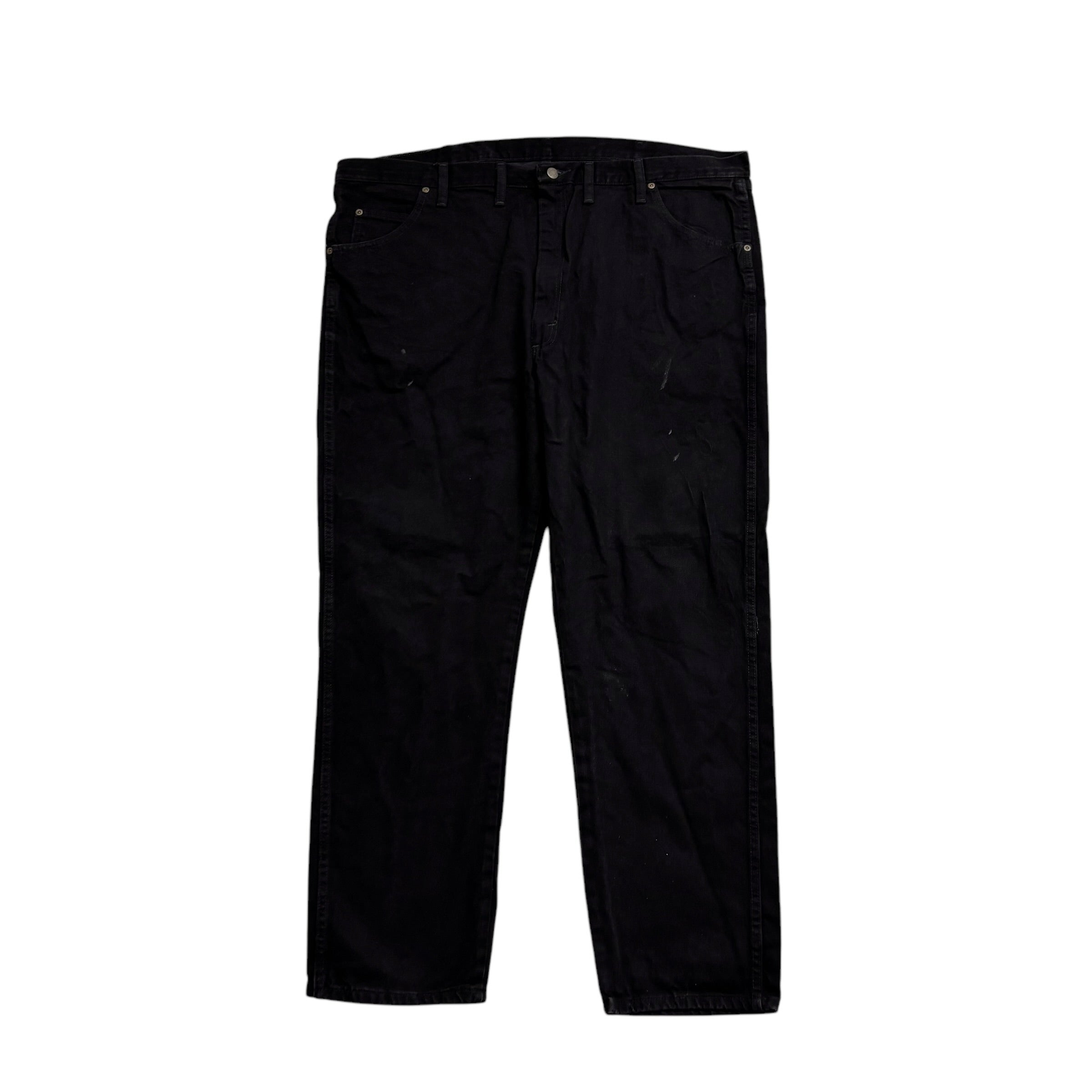 Wrangler Jeans W46 L30 Mens Black Regular Straight Fit Vintage Denim