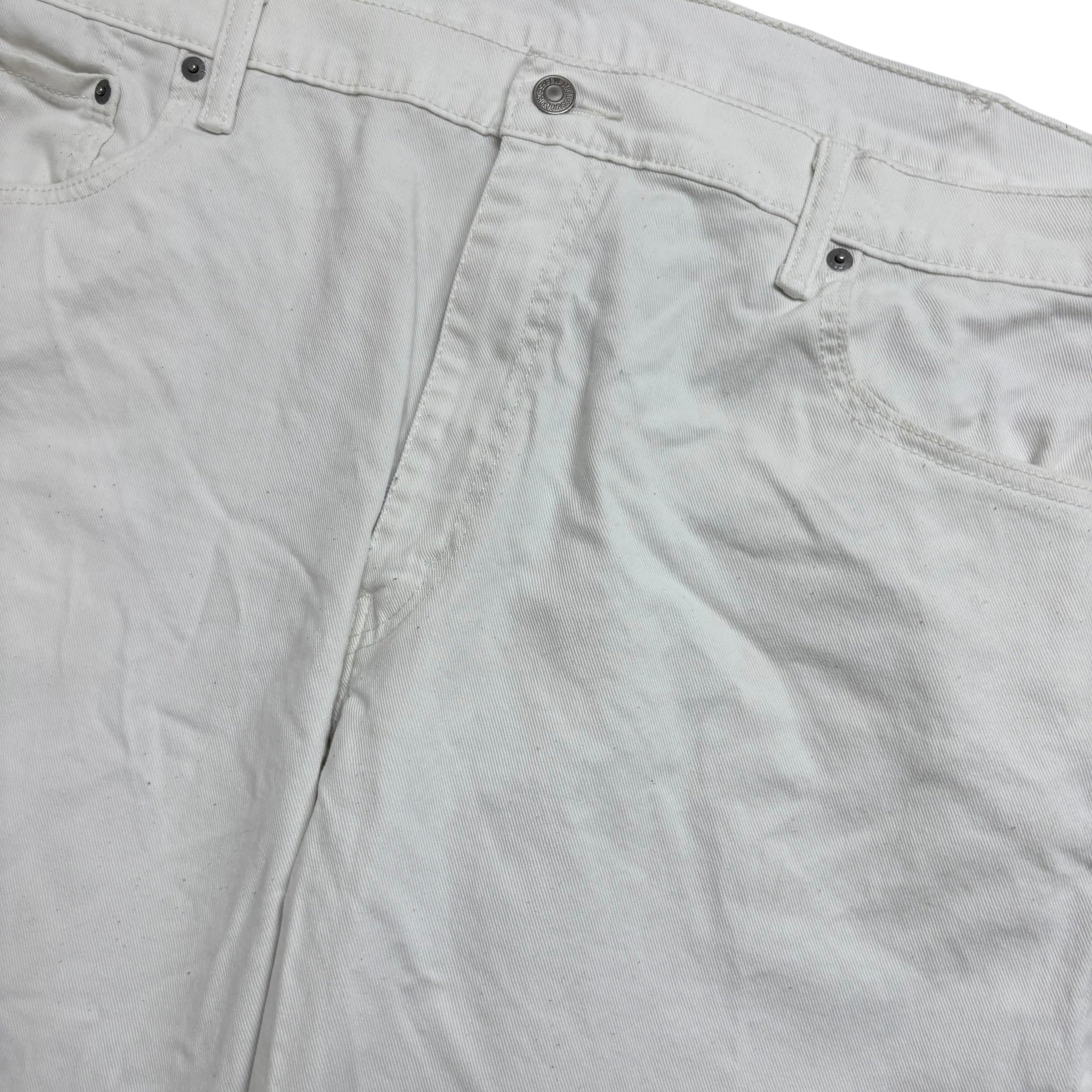 Levis 569 Jeans W42 L30 Mens White Baggy Relaxed Straight Fit Stretch Denim