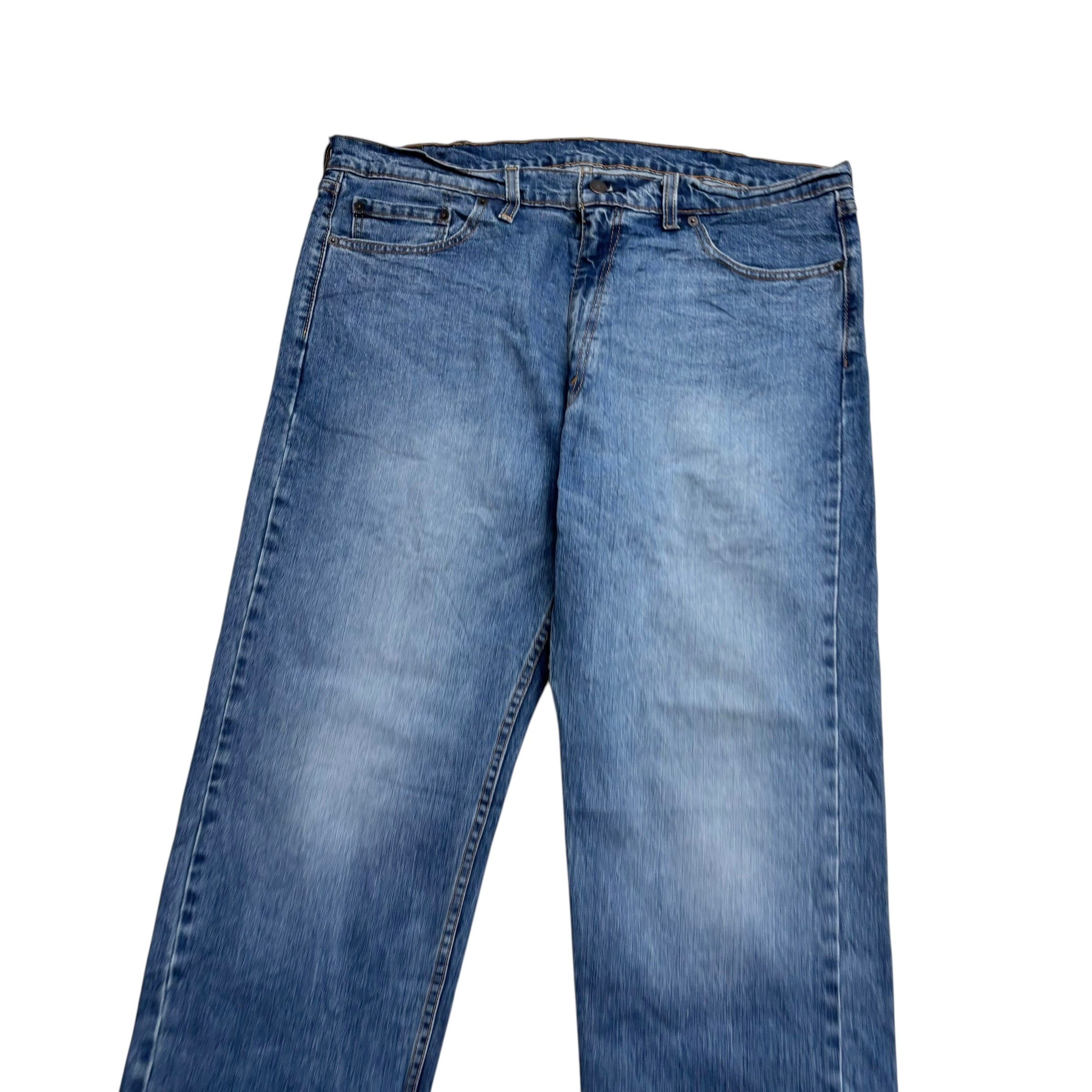 Levis 505 Jeans W40 L32 Mens Mid Blue Regular Straight Fit Stretch Denim (E)