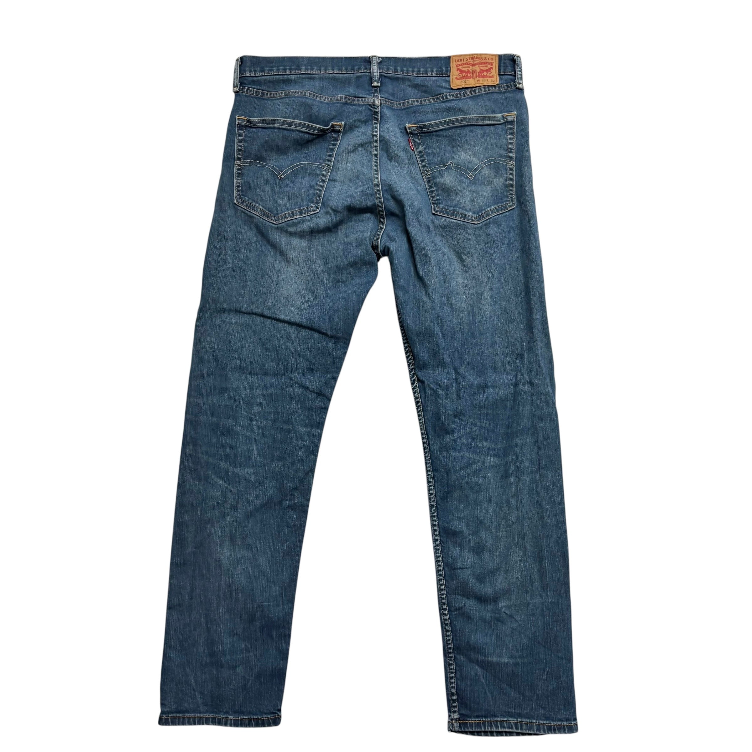 Levis 502 Jeans W36 L32 Mens Dark Blue Regular Tapered Fit Stretch Denim