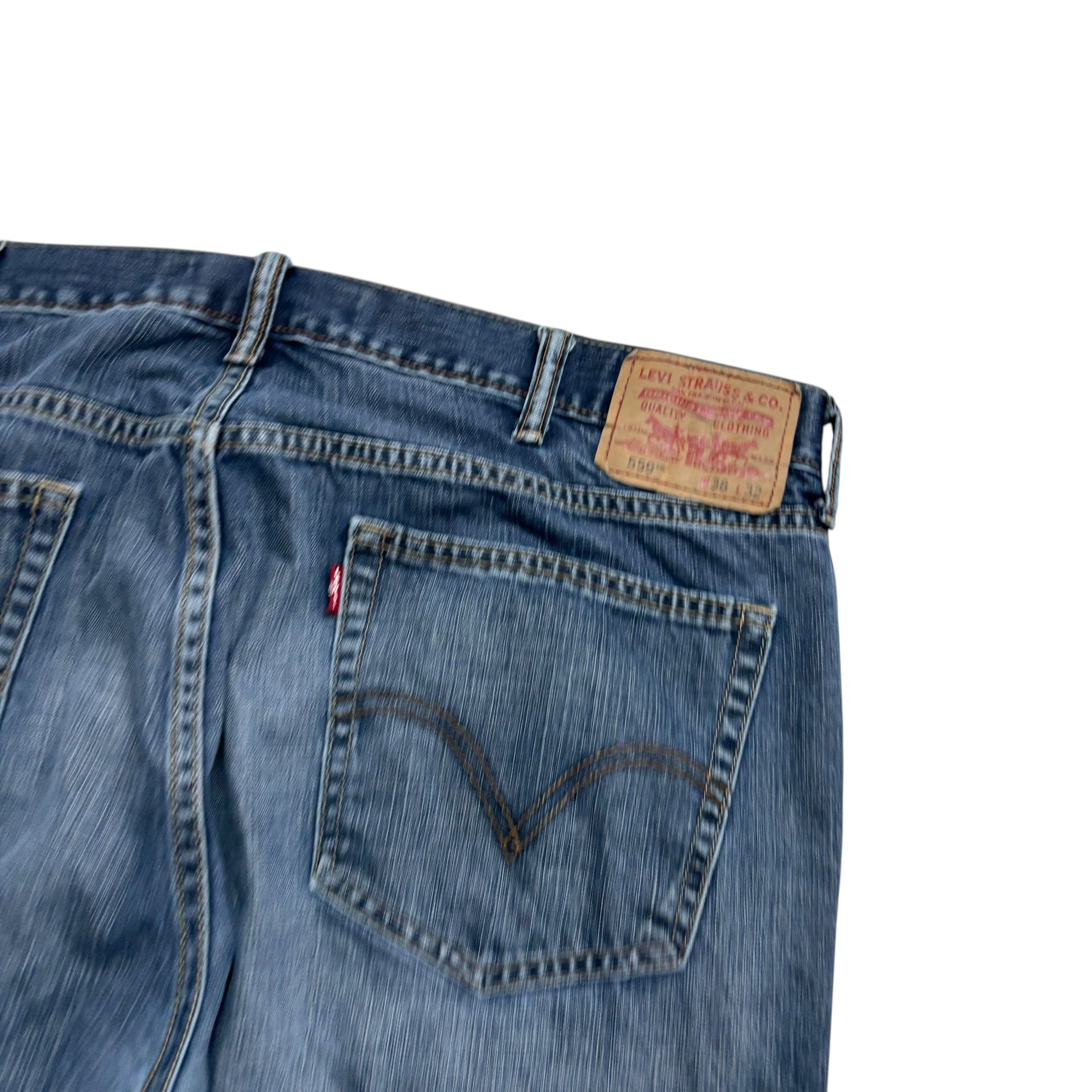 Levis 559 Jeans W38 L31 Mens Dark Blue Baggy Relaxed Straight Vintage Denim (E)