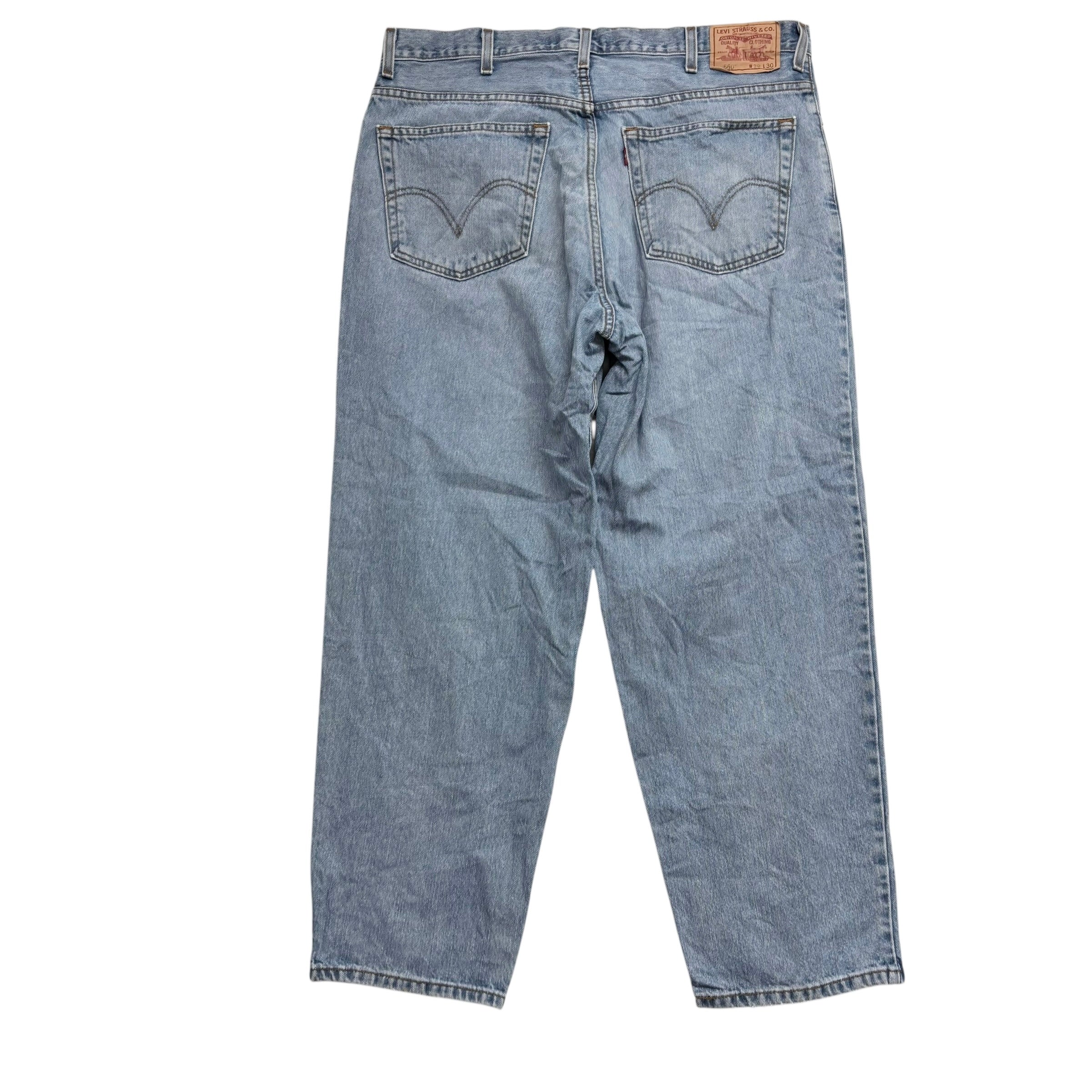 Levis 560 Jeans W38 L30 Mens Light Blue Baggy Relaxed Comfort Fit Vintage Denim