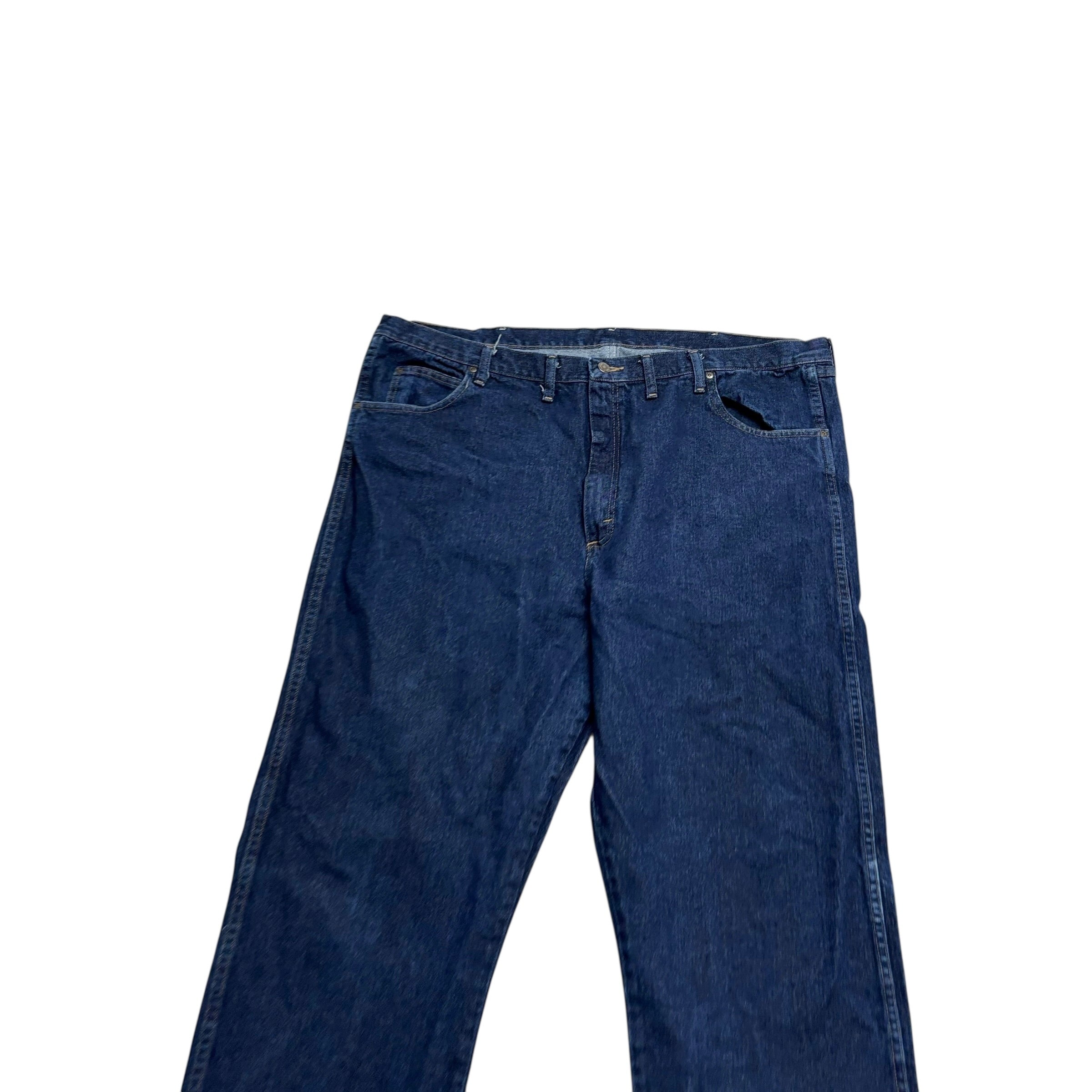 Wrangler Jeans W48 L36 Mens Dark Blue Relaxed Straight Fit Vintage Denim (E)