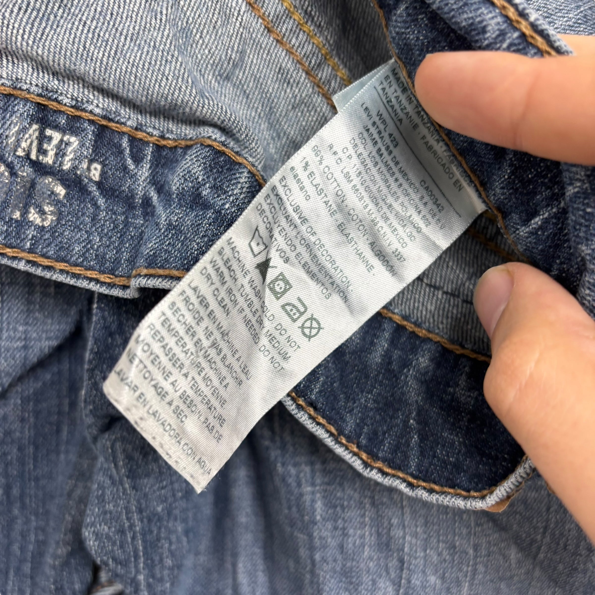 Levis Signature Jeans W32 L30 Mens Mid Blue Regular Straight Fit Stretch Denim