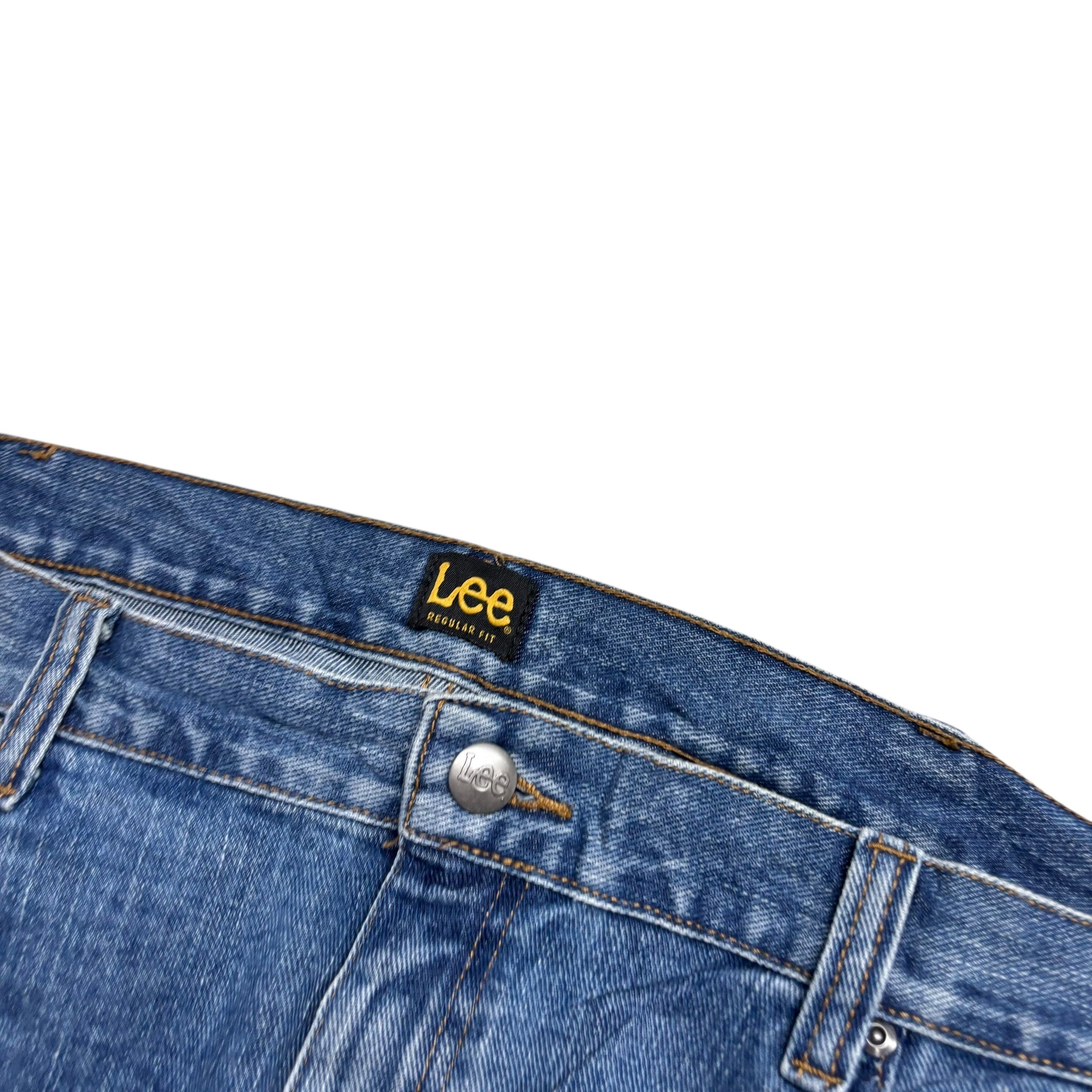 Lee Jeans W44 L26 Mens Mid Blue Regular Straight Fit Denim (E)