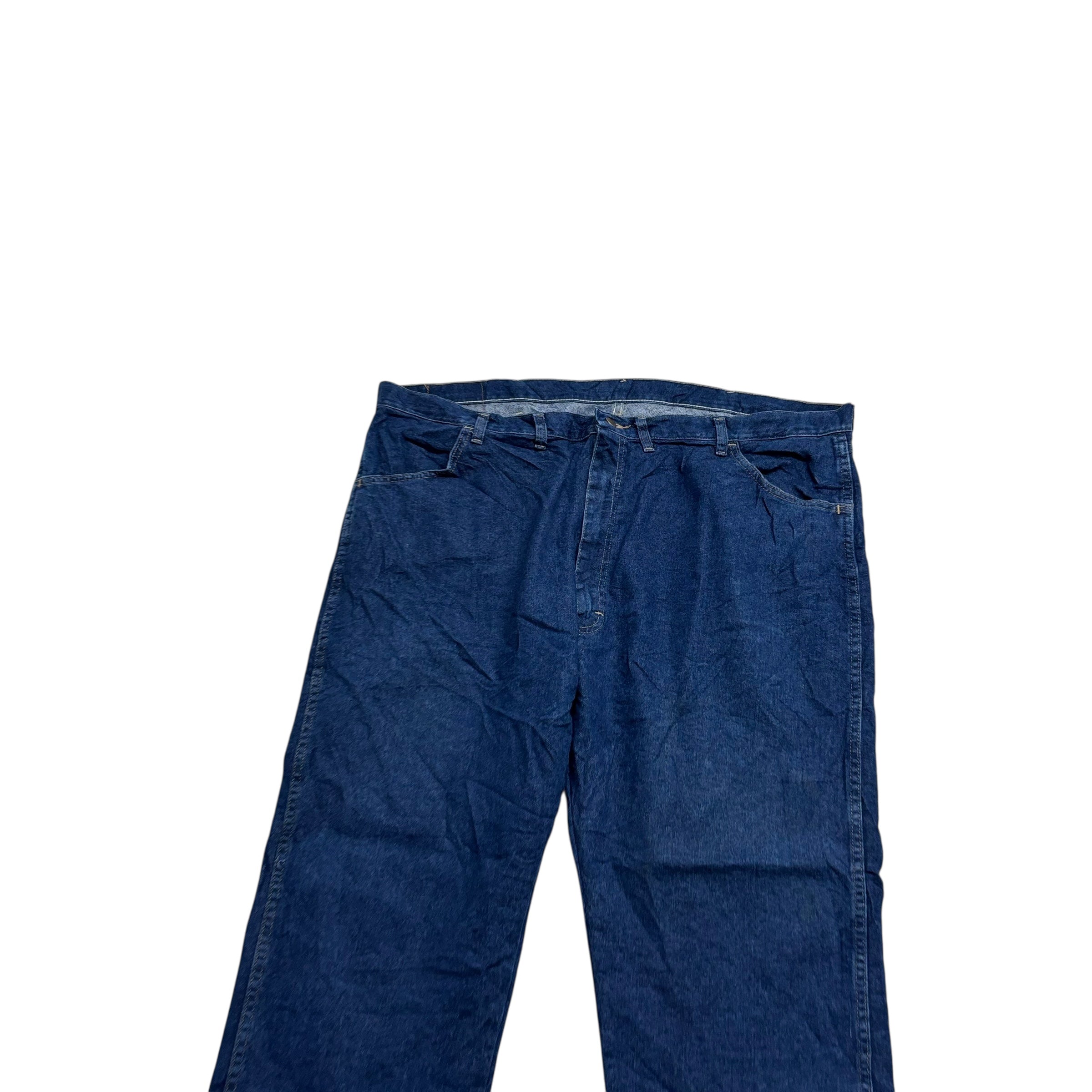 Wrangler Jeans W46 L30 Mens Dark Blue Regular Straight Fit Denim (E)