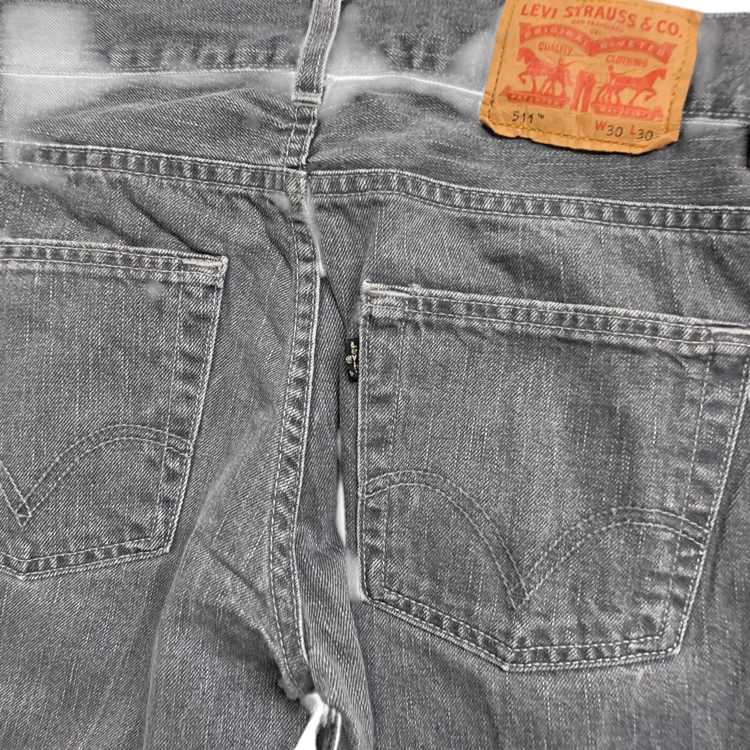 Levis 511 Jeans W30 L30 Mens Grey Slim Fit Denim