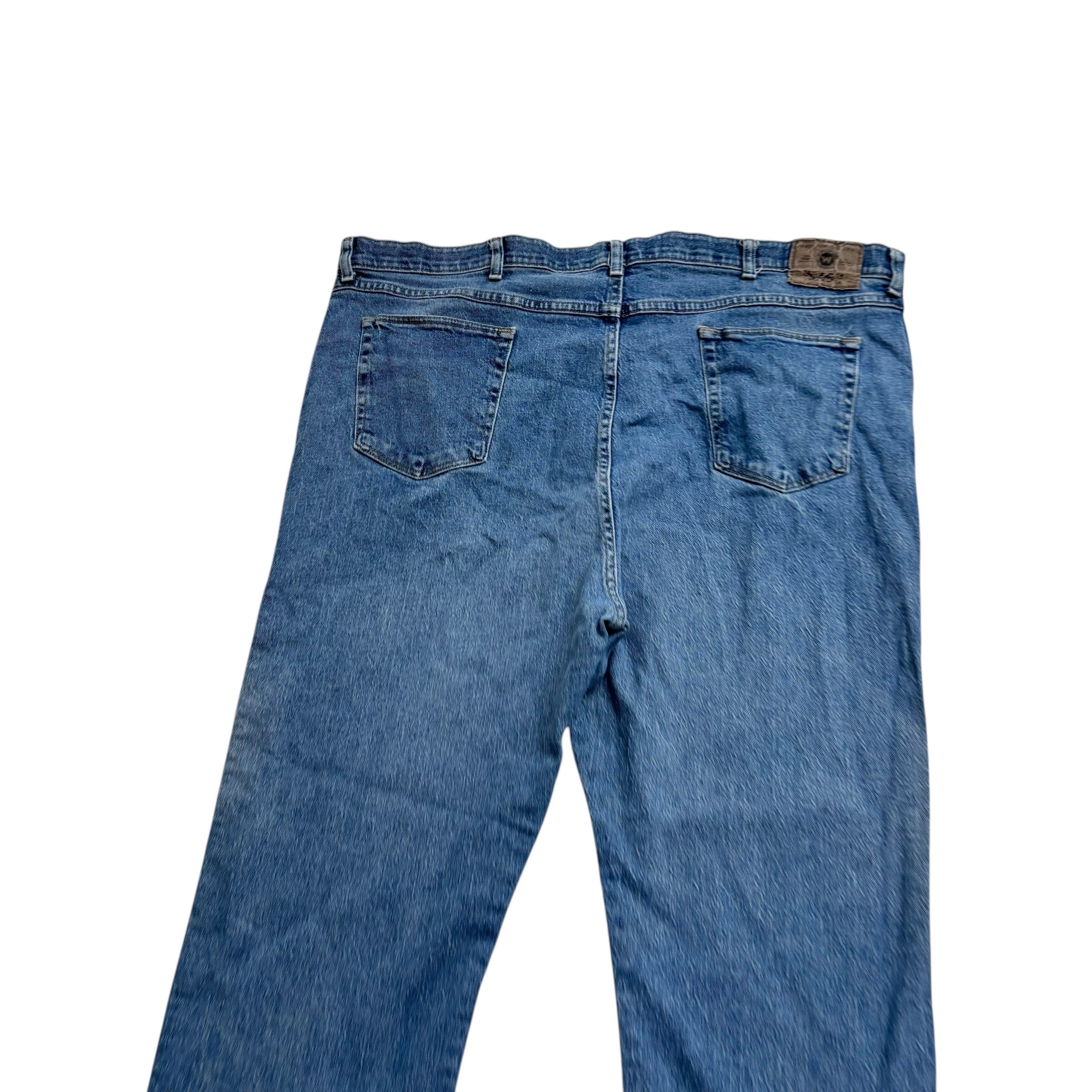 Wrangler Jeans W46 L27 Mens Mid Blue Regular Straight Fit Stretch Denim
