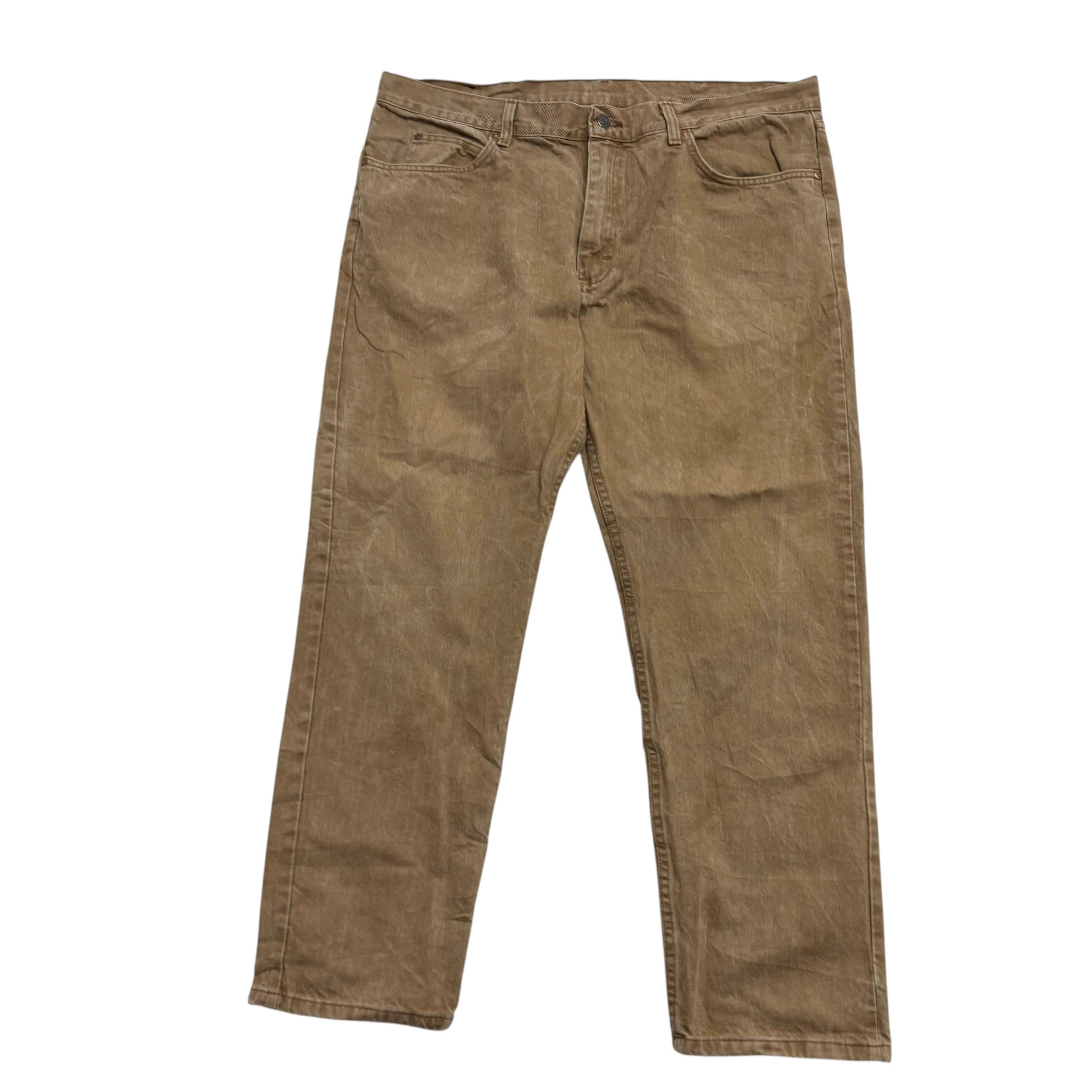 Wrangler Jeans W40 L30 Mens Tan Regular Straight Fit Vintage Denim (E)