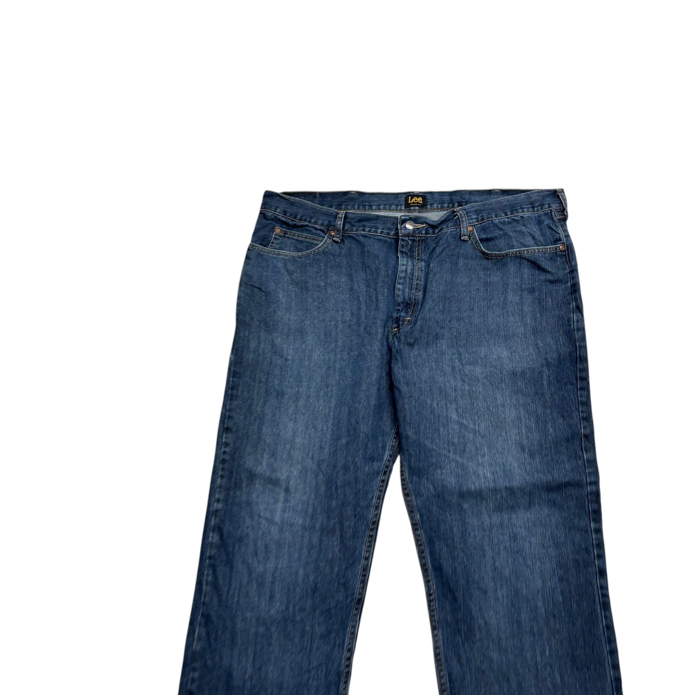 Lee Jeans W42 L32 Mens Dark Blue Relaxed Straight Fit Vintage Denim (E)