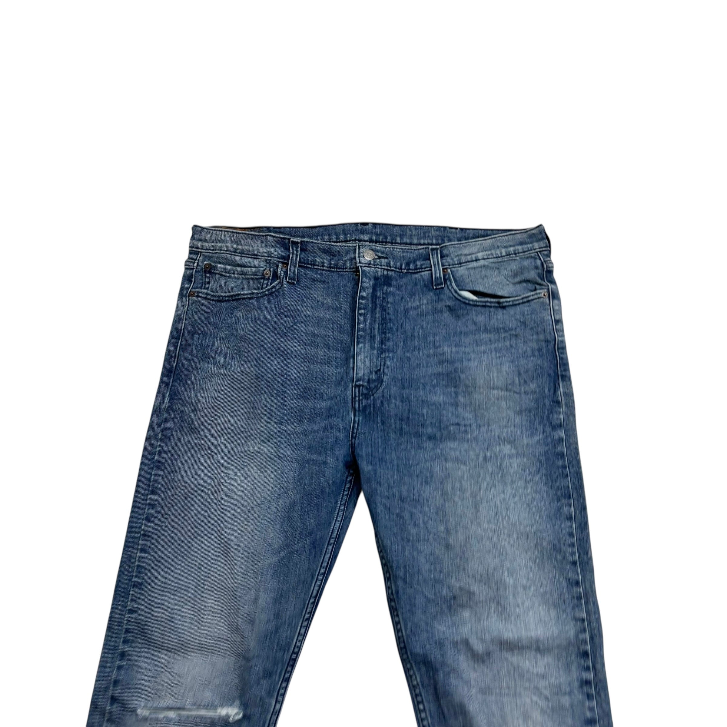 Levis 510 Jeans W40 L34 Mens Mid Blue Skinny Fit Stretch Distressed Denim