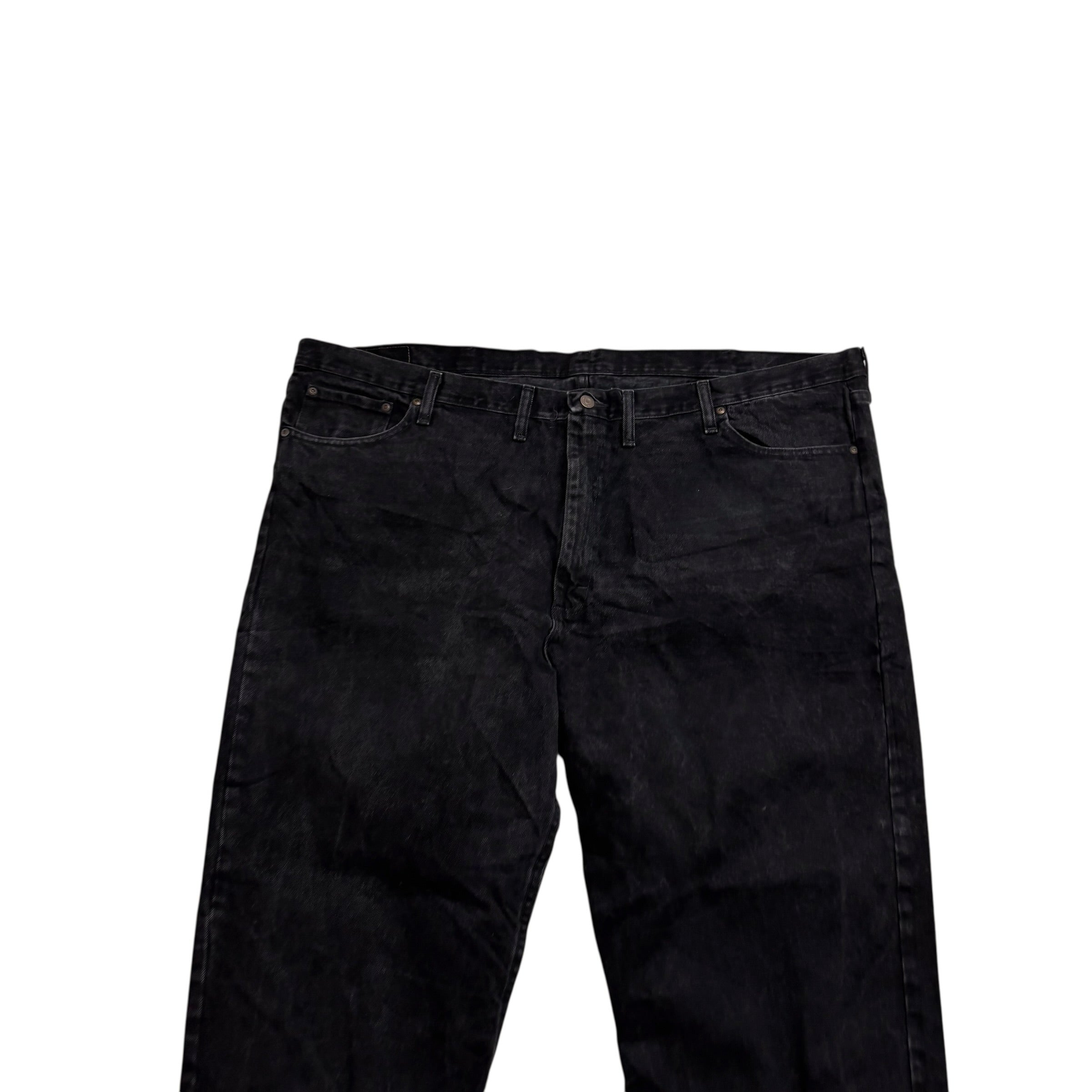 Wrangler Jeans W50 L30 Mens Black Relaxed Straight Fit Baggy Denim (E)