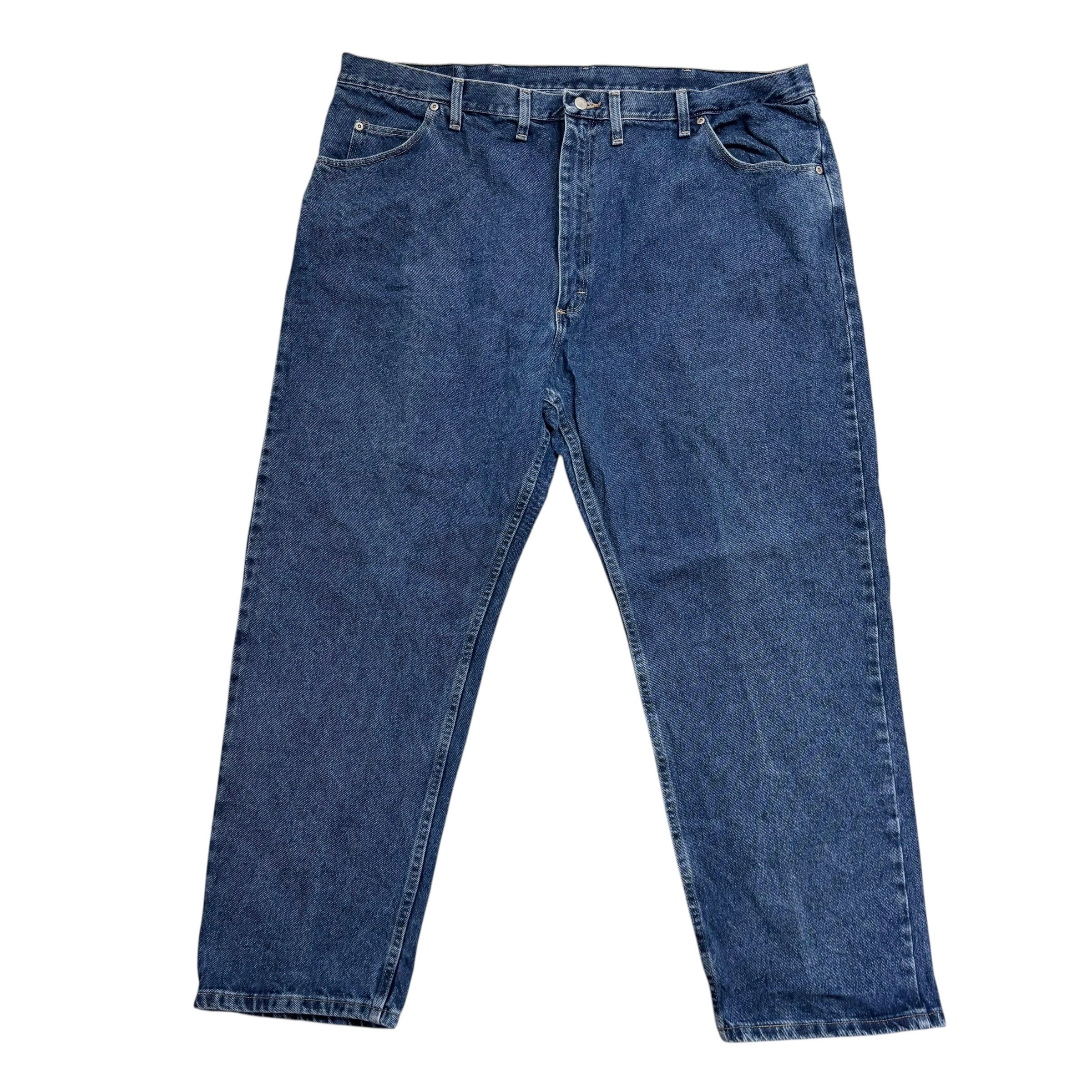 Wrangler Jeans W46 L30 Mens Mid Blue Relaxed Straight Fit Vintage Denim (E)