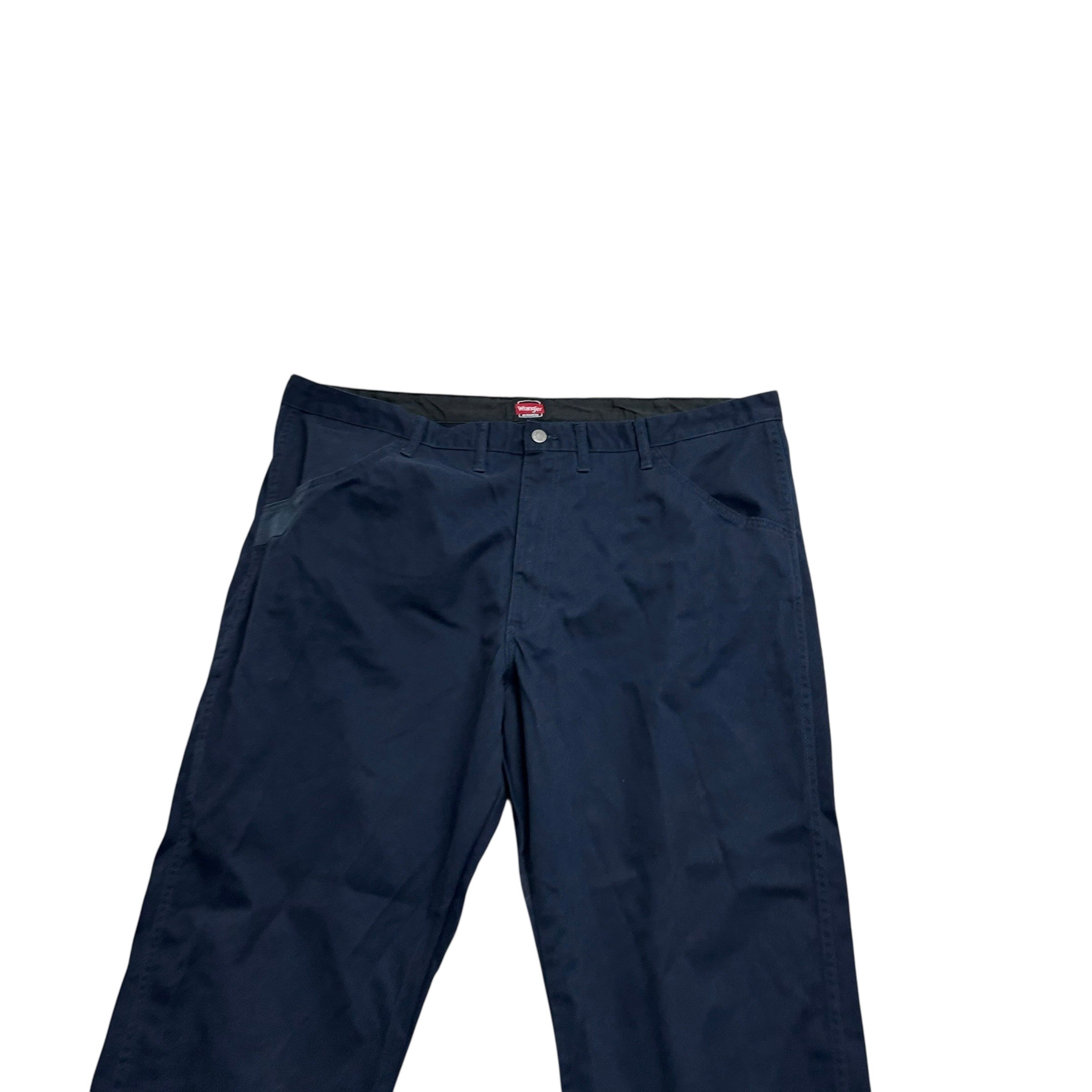 Wrangler Trousers W44 L30 Mens Navy Blue Regular Straight Fit Pants (E)