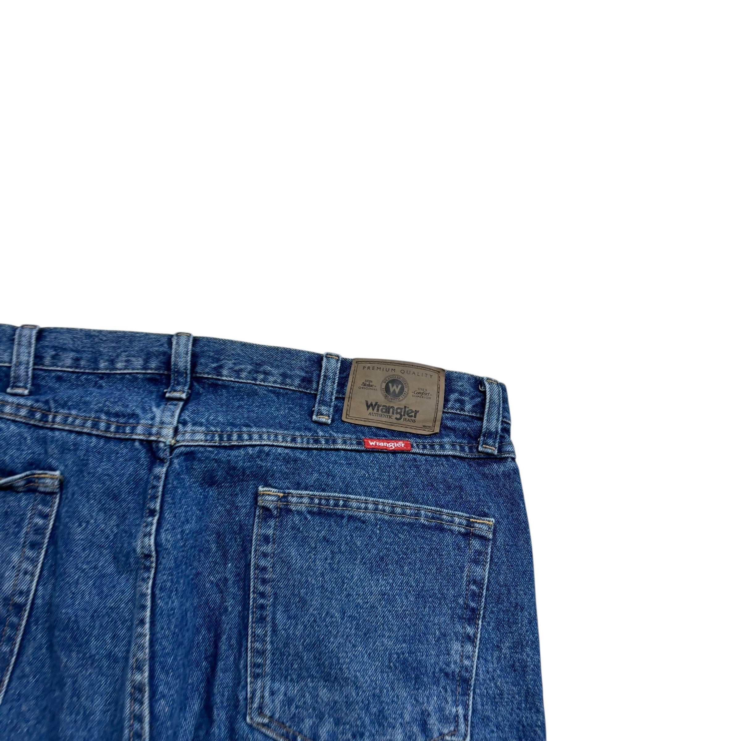 Wrangler Jeans W40 L30 Mens Mid Blue Regular Straight Fit Denim