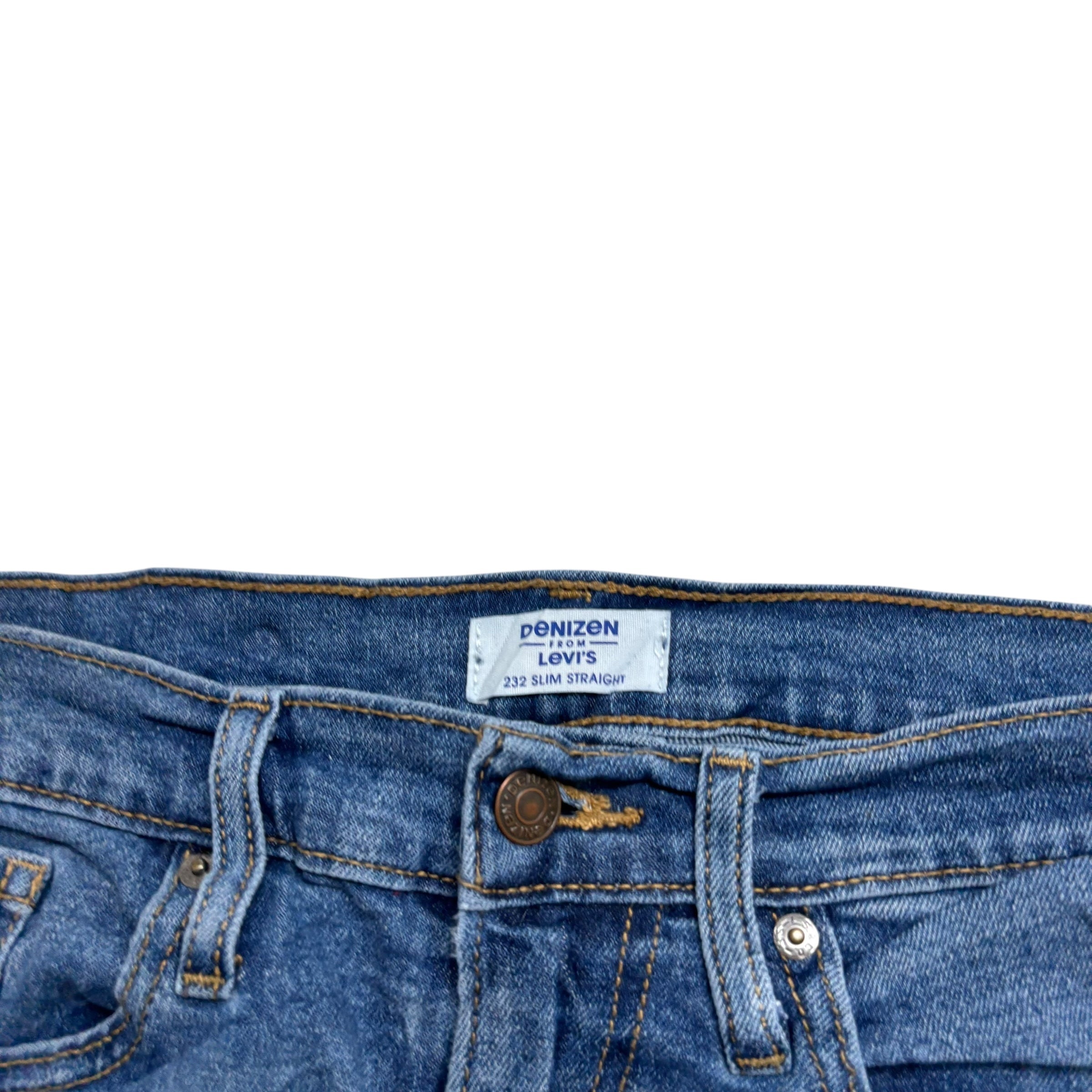 Levis Denizen Jeans W34 L32 Mens Mid Blue Slim Straight Stretch Denim (F)