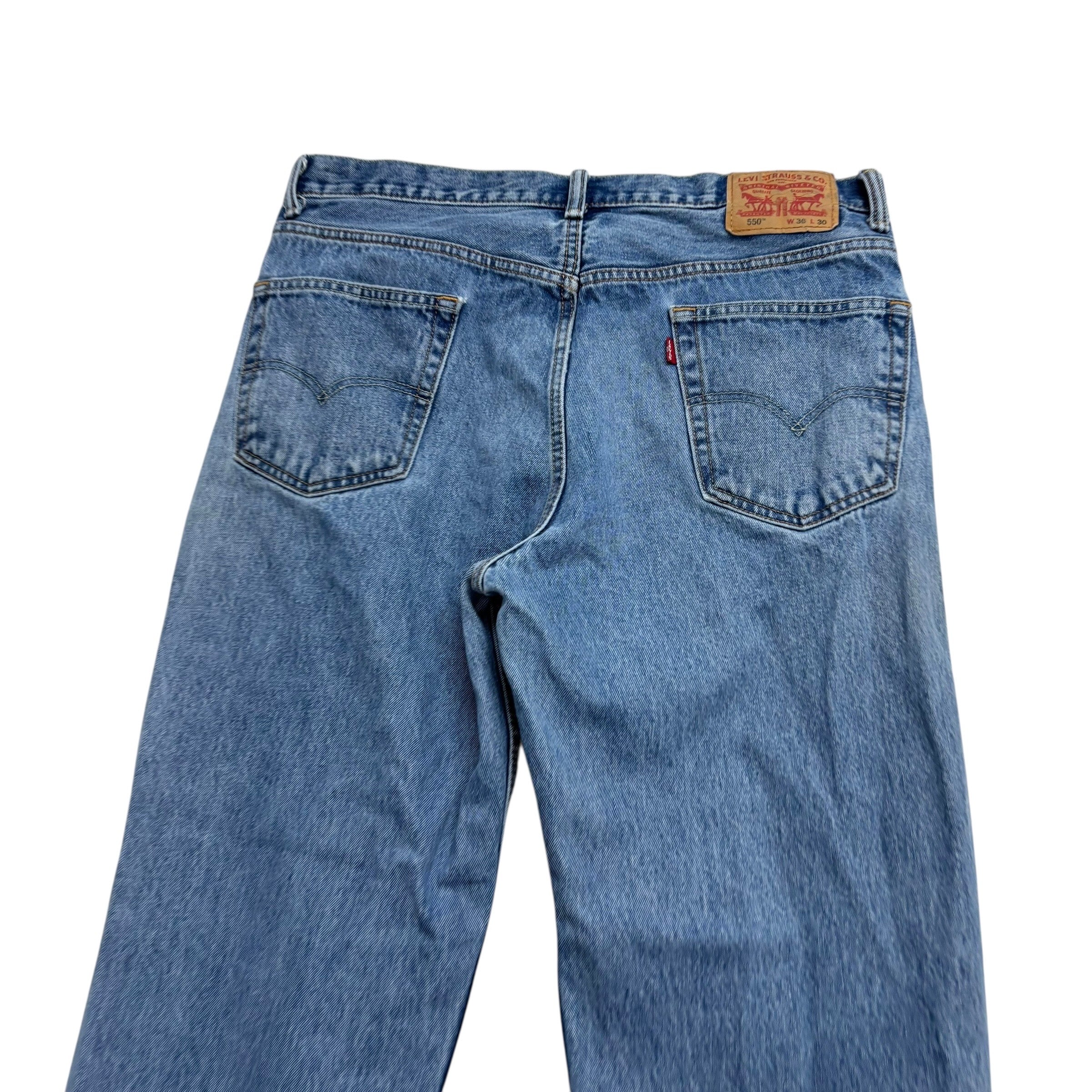 Levis 550 Jeans W36 L29 Mens Light Blue Relaxed Straight Fit Denim (F)