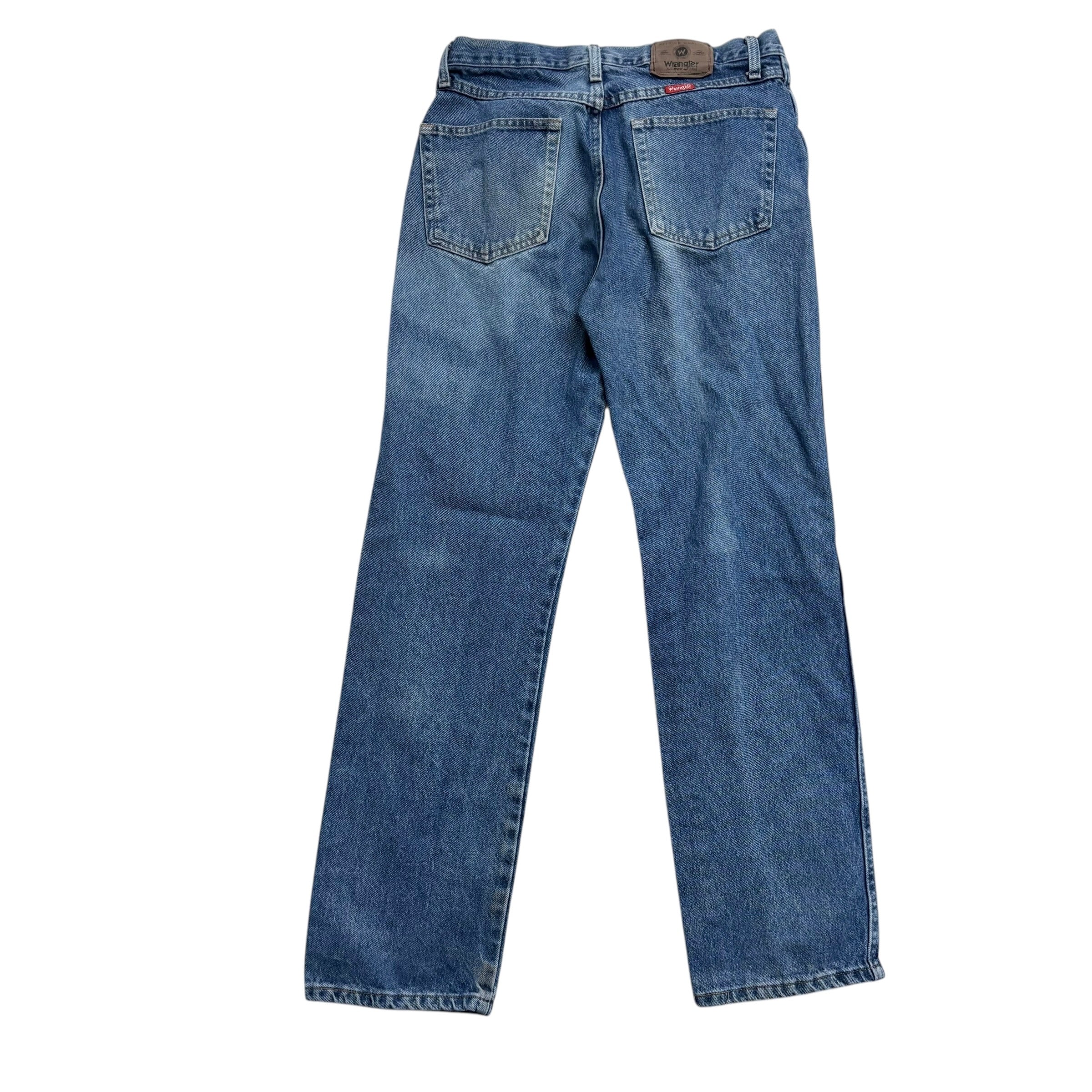 Wrangler Jeans W33 L32 Mens Mid Blue Regular Straight Fit Denim