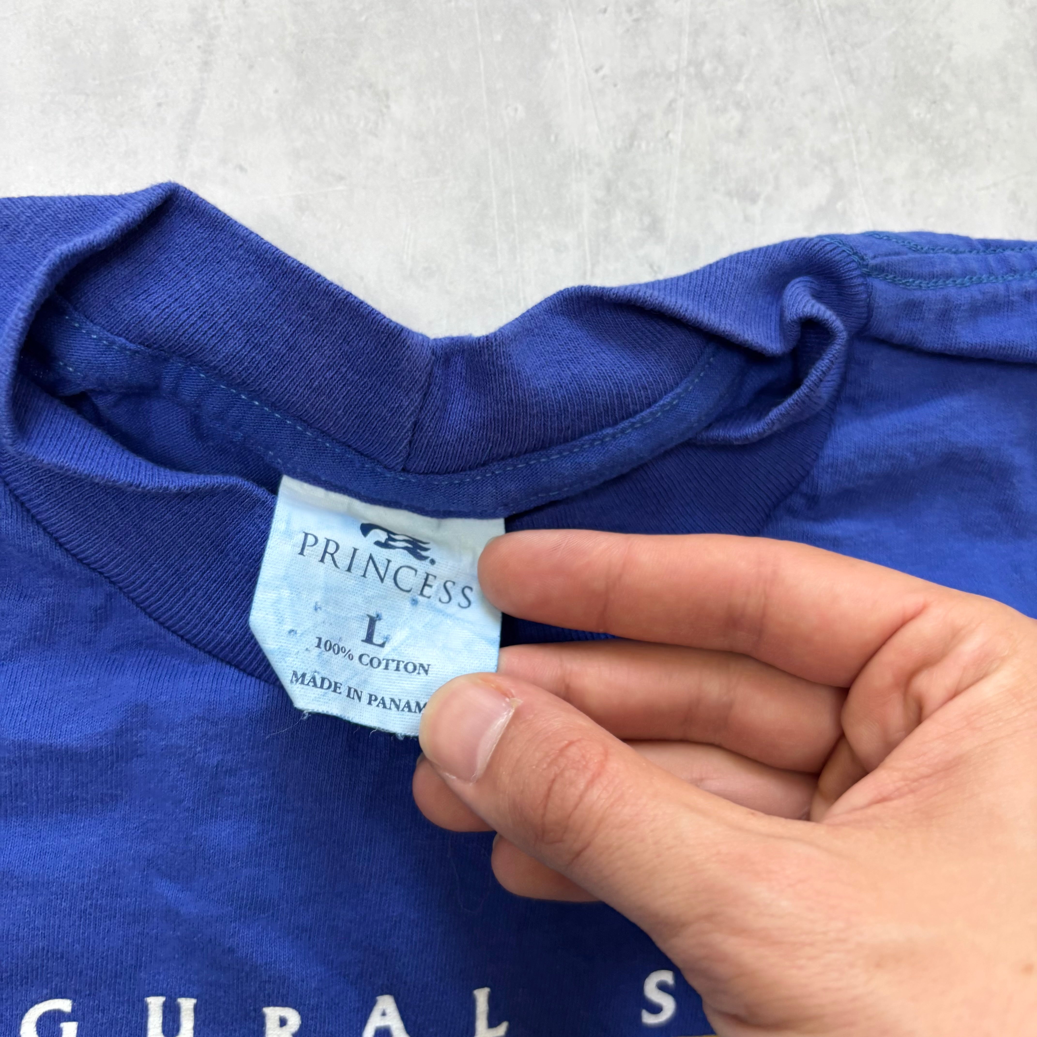 Vintage T Shirt Mens Medium Blue Single Stitch Graphic Print 90s Cruise (E)