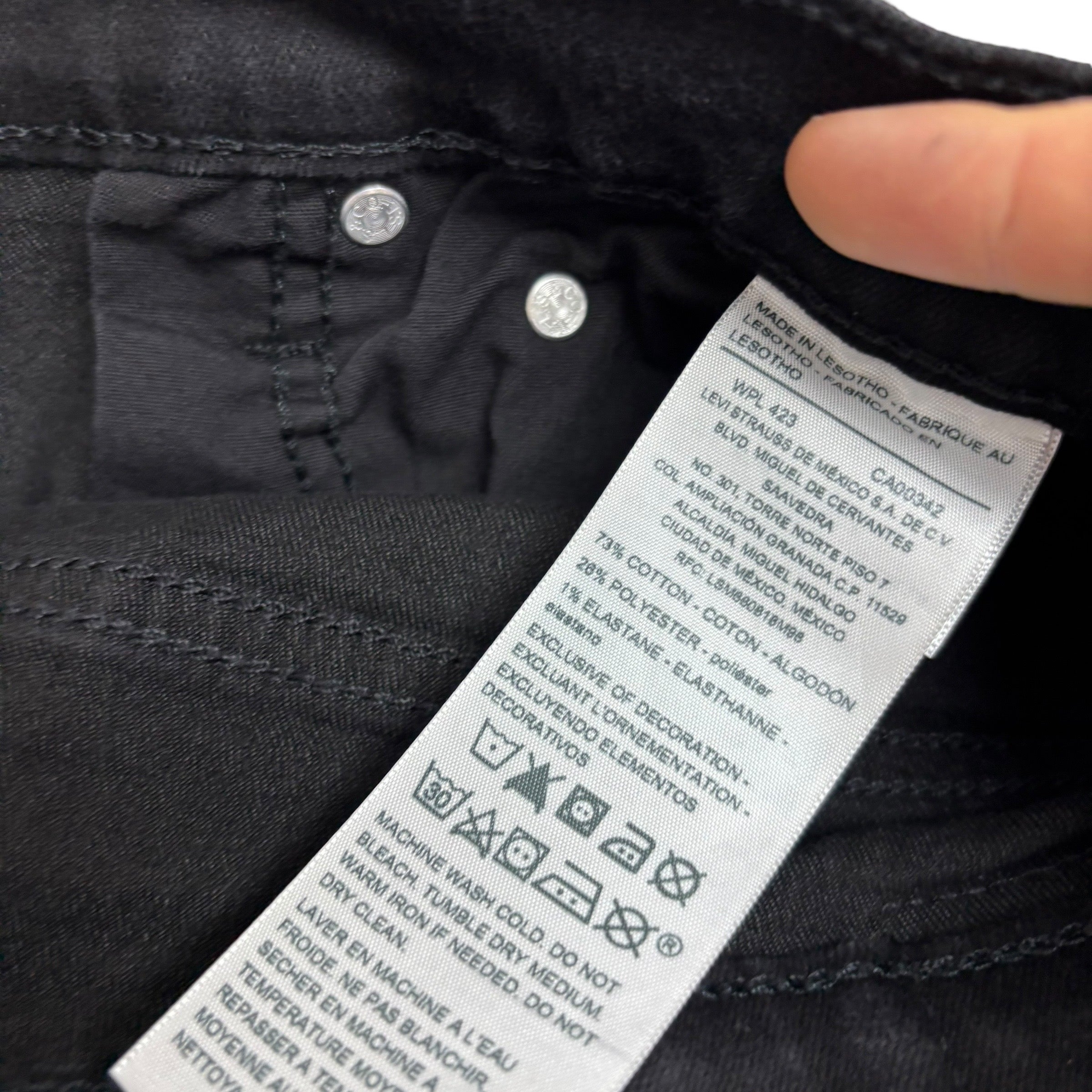 Levis Signature Jeans W34 L32 Mens Black Slim Fit Stretch Denim (E)