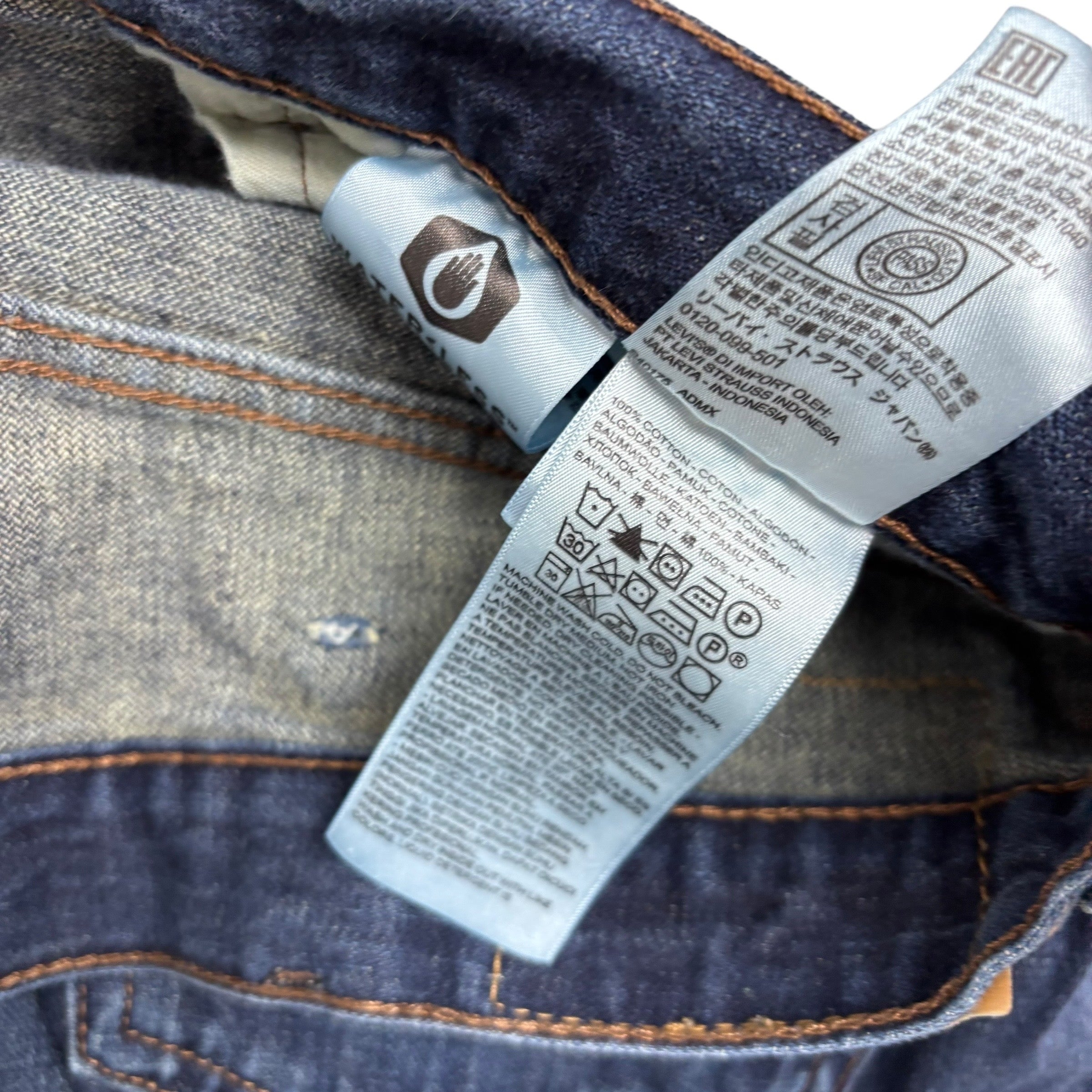 Levis 569 Jeans W38 L30 Mens Dark Blue Baggy Relaxed Straight Fit Denim (E)