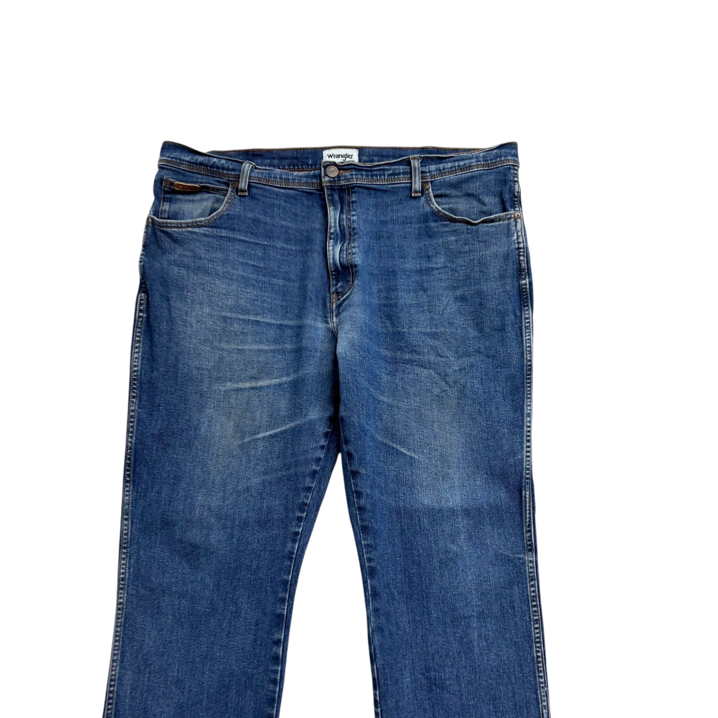 Wrangler Texas Stetch Jeans W40 L31 Mens Mid Blue Regular Straight Fit Denim (F)