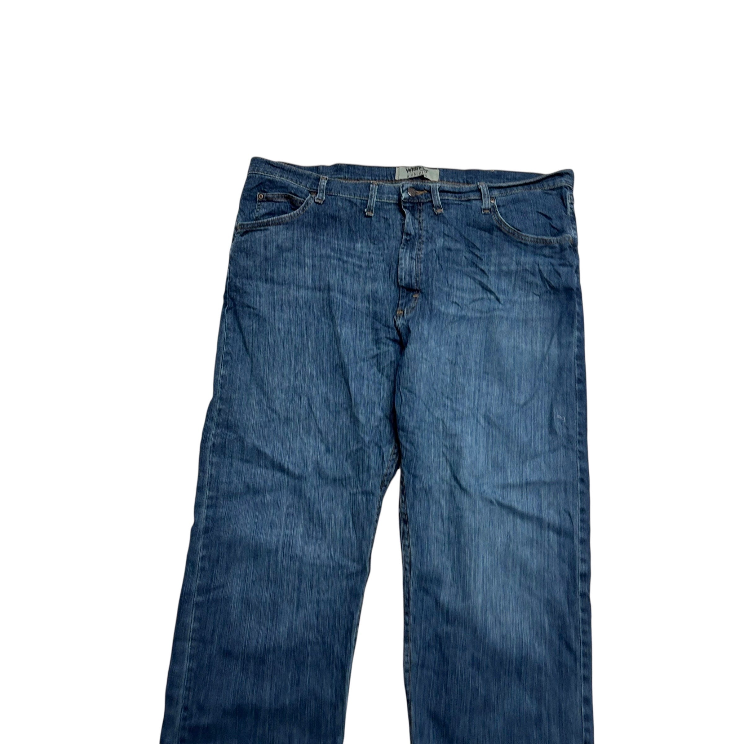 Wrangler Jeans W46 L34 Mens Dark Blue Regular Straight Fit Stretch Denim (E)