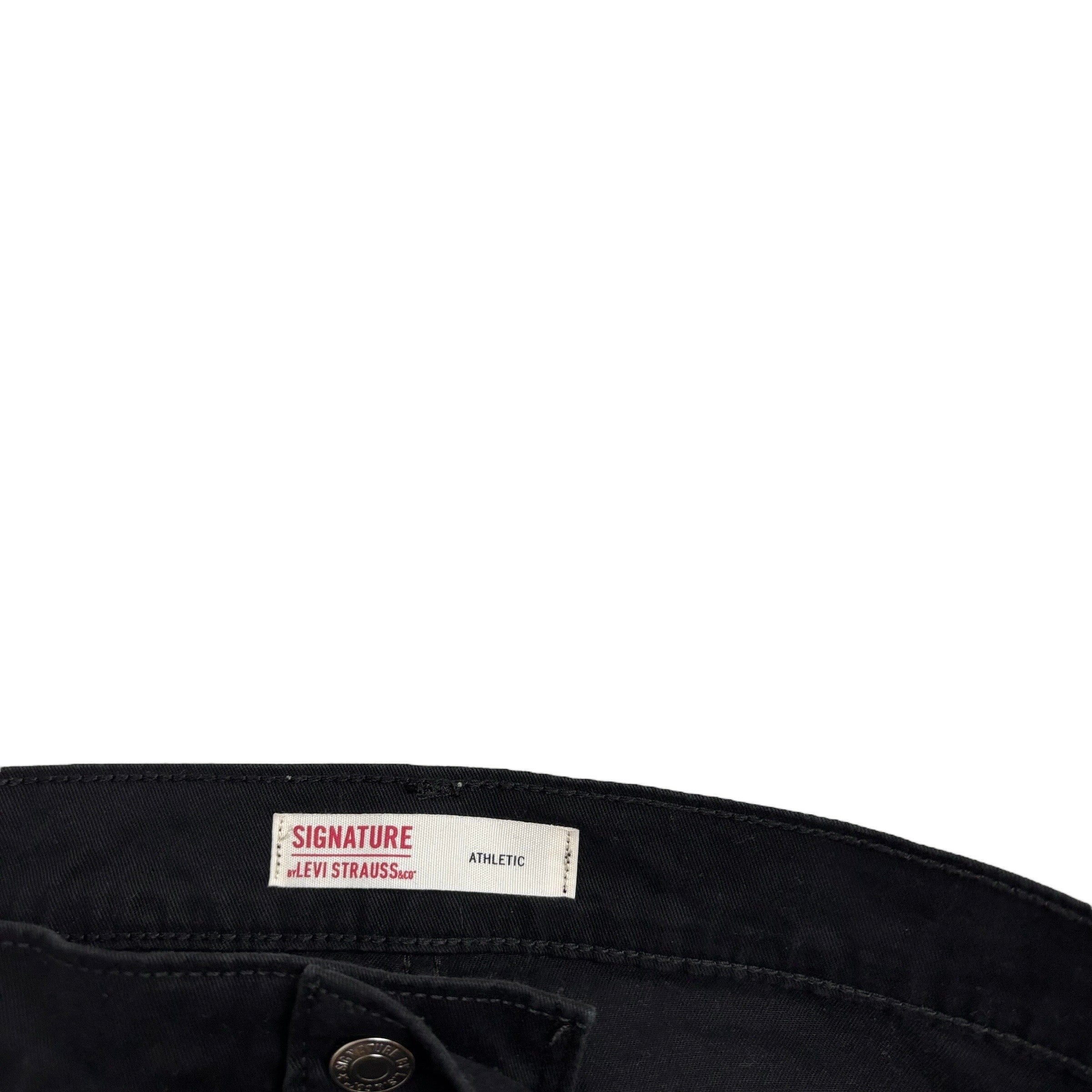 Levis Signature Trousers W32 L30 Mens Black Athletic Tapered Stretch (E)
