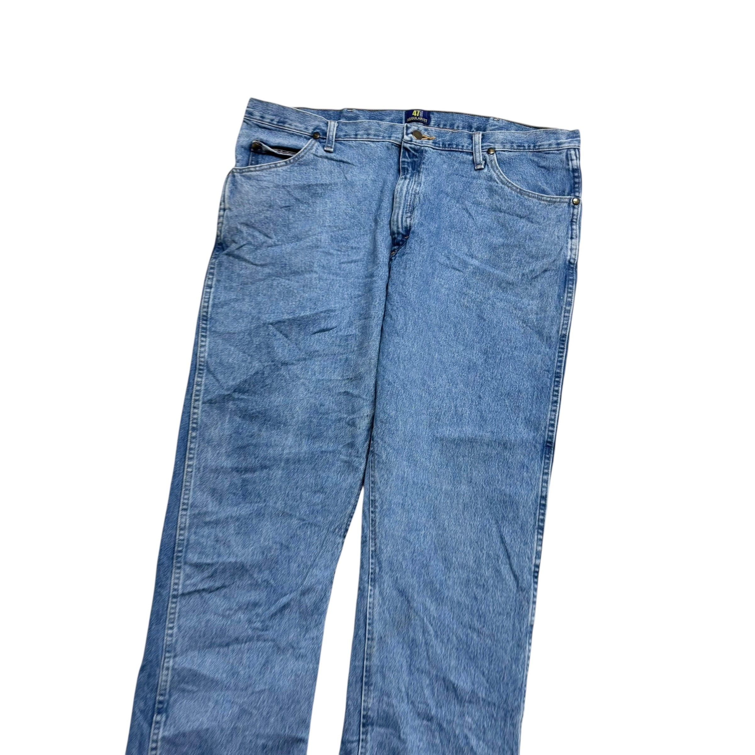 Wrangler Jeans Cowboy Cut W40 L32 Mens Light Blue 47MWZ Regular Fit Denim (E)