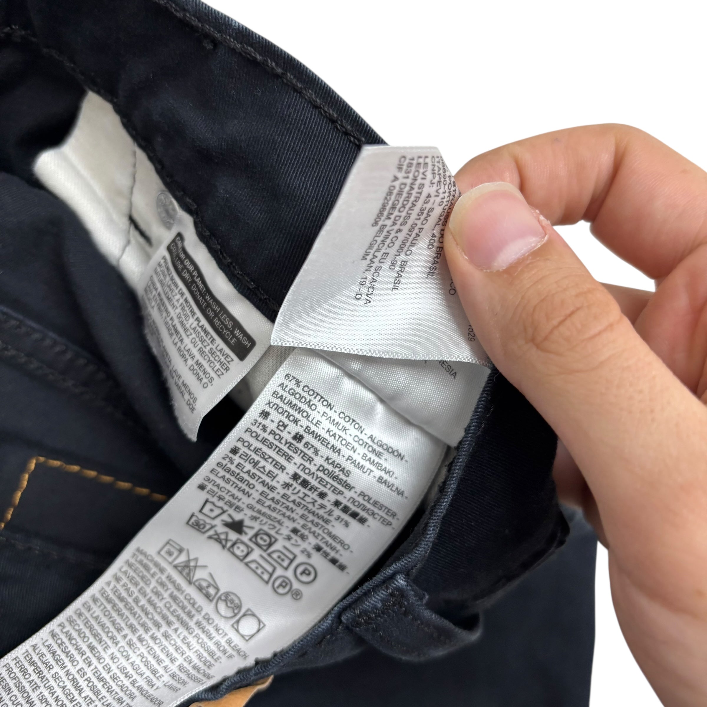 Levis 511 Trousers W31 L32 Mens Navy Blue Slim Fit Stretch Pants (E)