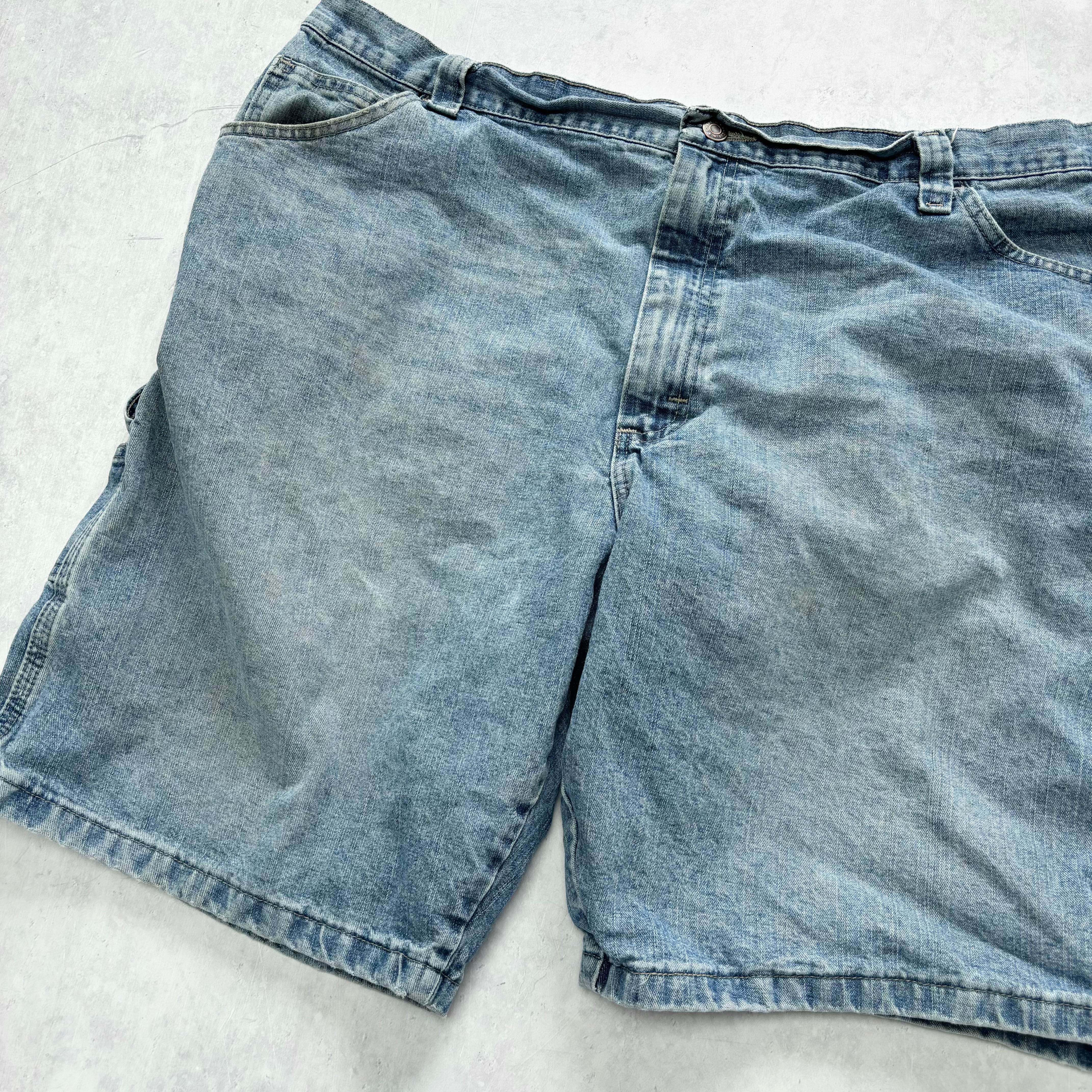 Vintage Wrangler Jorts W42 Mens Denim Shorts Light Blue Baggy Relaxed Carpenter