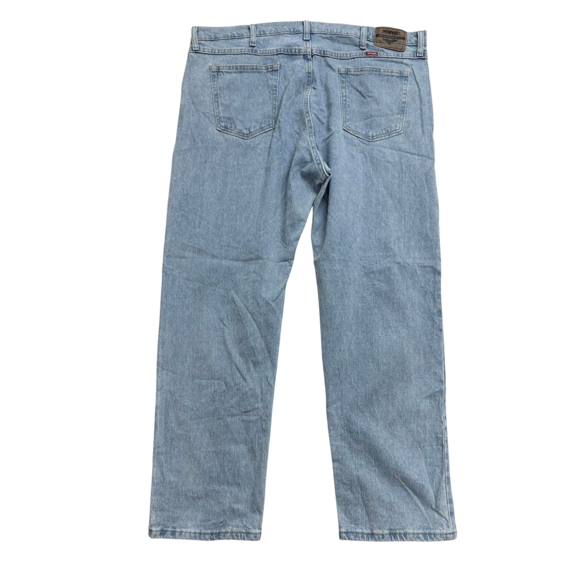 Wrangler Jeans W40 L30 Mens Light Blue Relaxed Straight Fit Stretch Denim