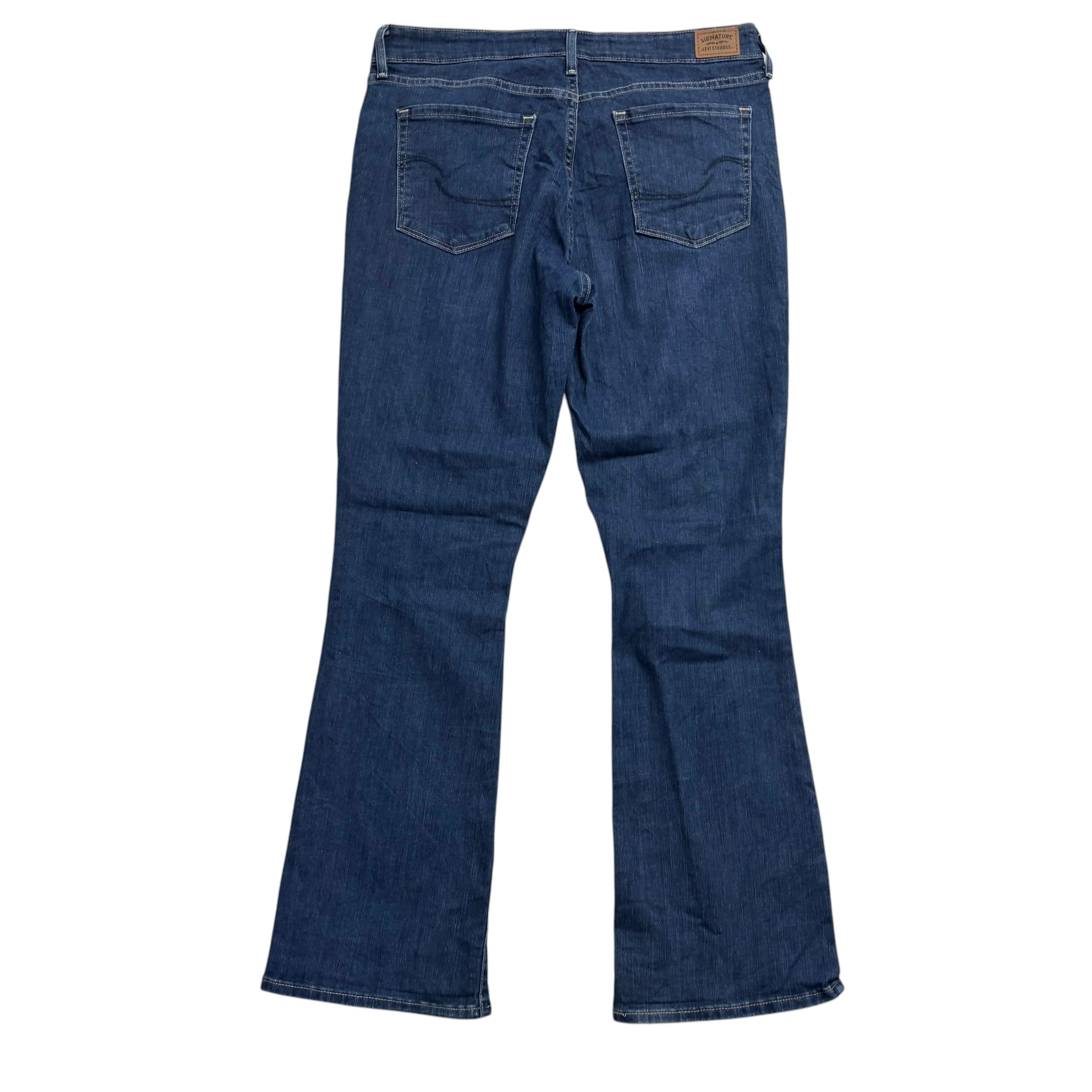 Levis Signature Jeans W31 L30 Womens Bootcut Fit Dark Blue Stretch Denim (E)
