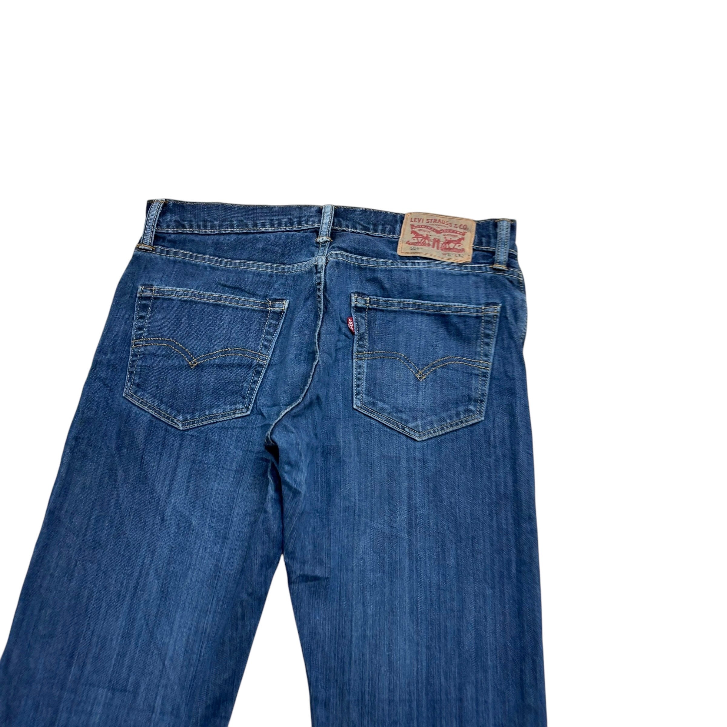 Levis 504 Jeans W32 L32 Mens Mid Blue Regular Straight Fit Denim
