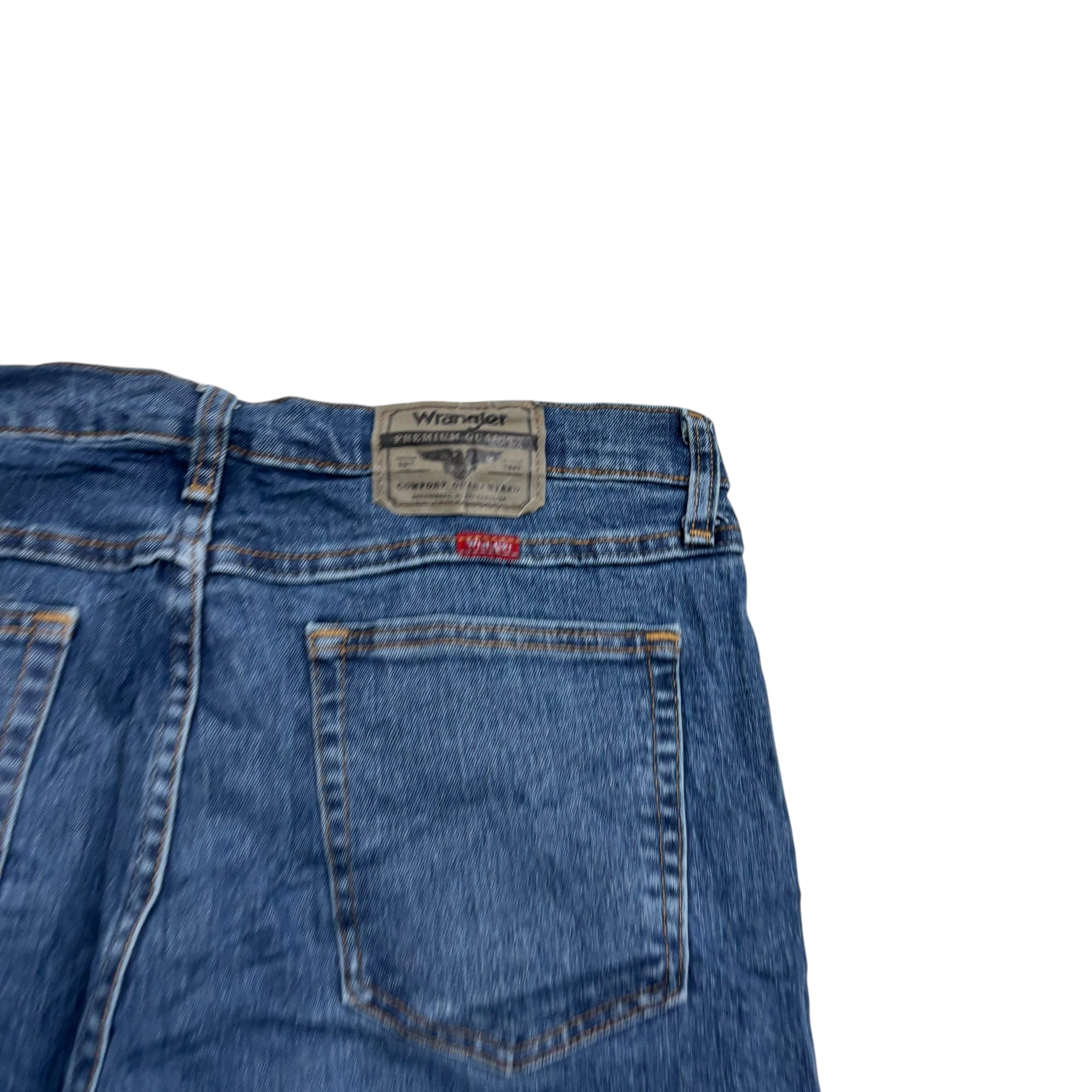 Wrangler Jeans W32 L30 Mens Dark Blue Relaxed Straight Fit Stretch Denim