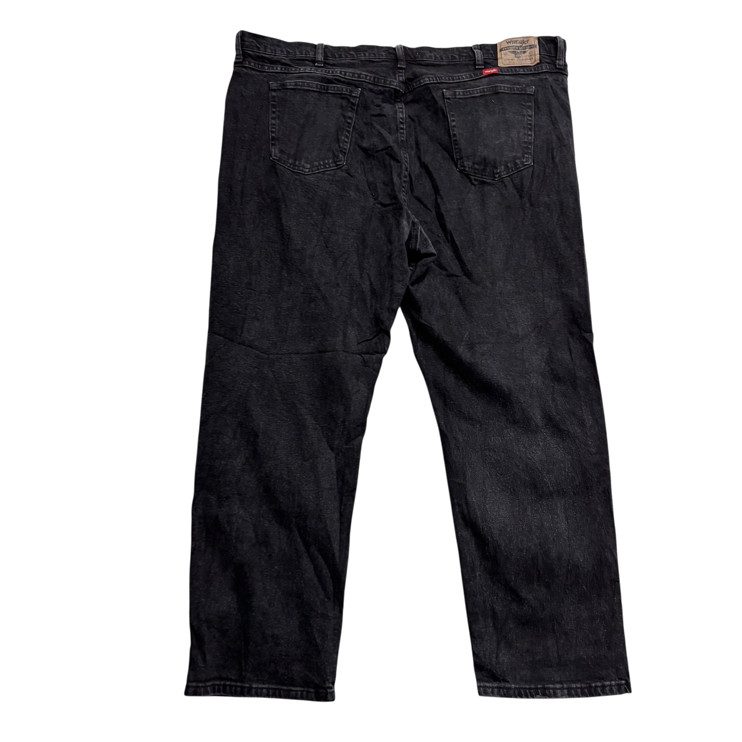 Wrangler Jeans W46 L30 Mens Black Relaxed Straight Fit Stretch Denim (E)