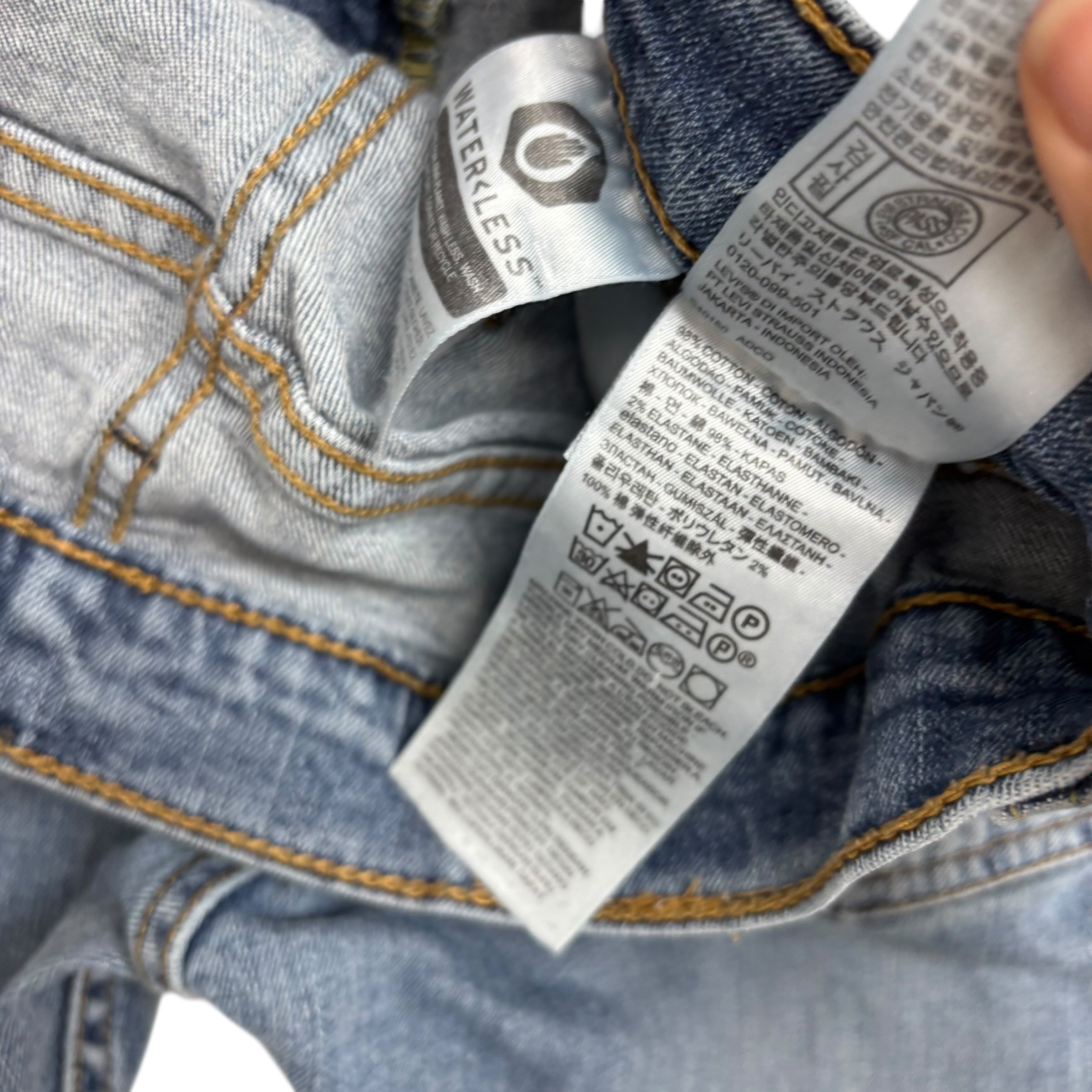 Levis 512 Jeans W30 L30 Mens Light Blue Slim Tapered Fit Stretch Denim