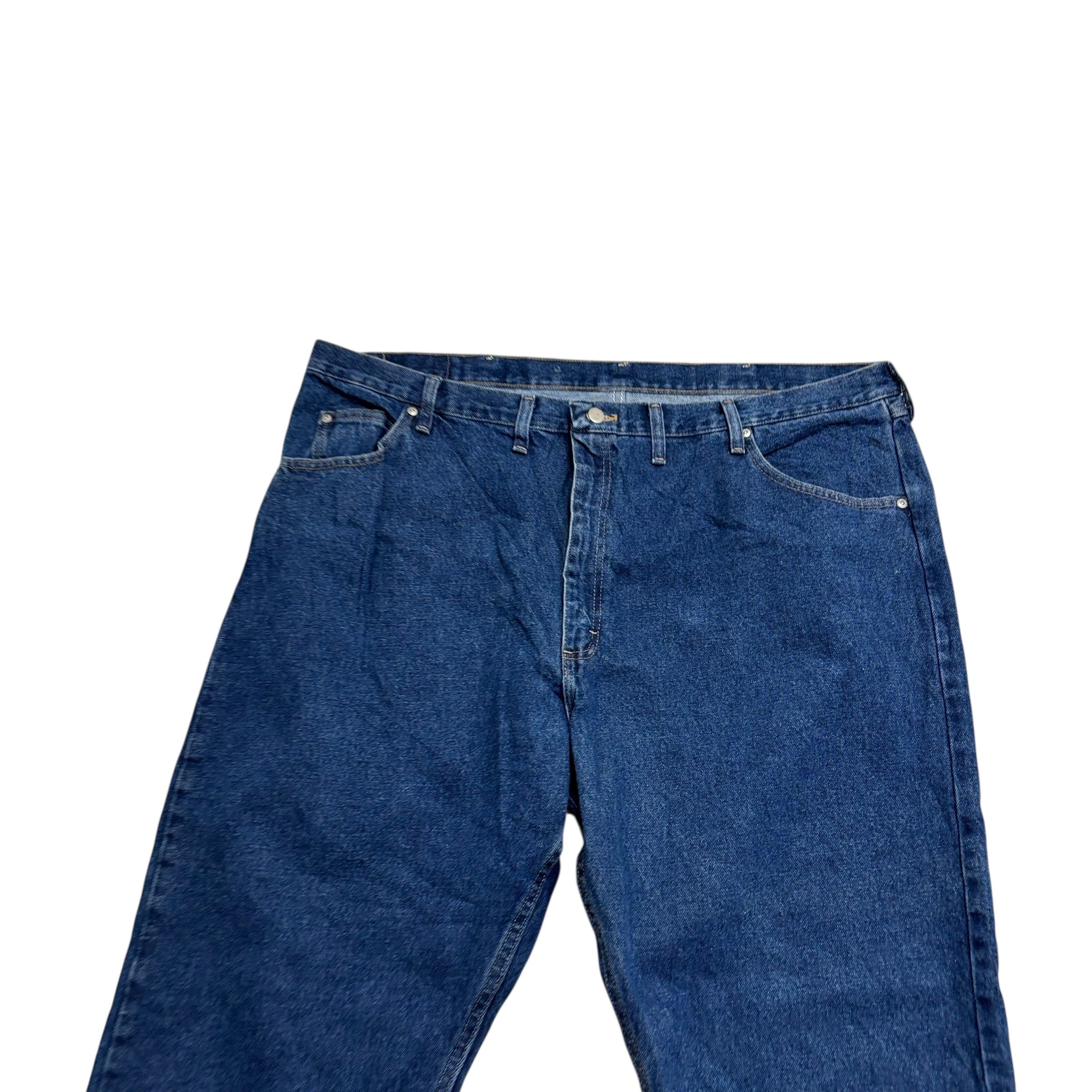 Wrangler Jeans W46 L29 Mens Dark Blue Relaxed Straight Fit Denim (E)
