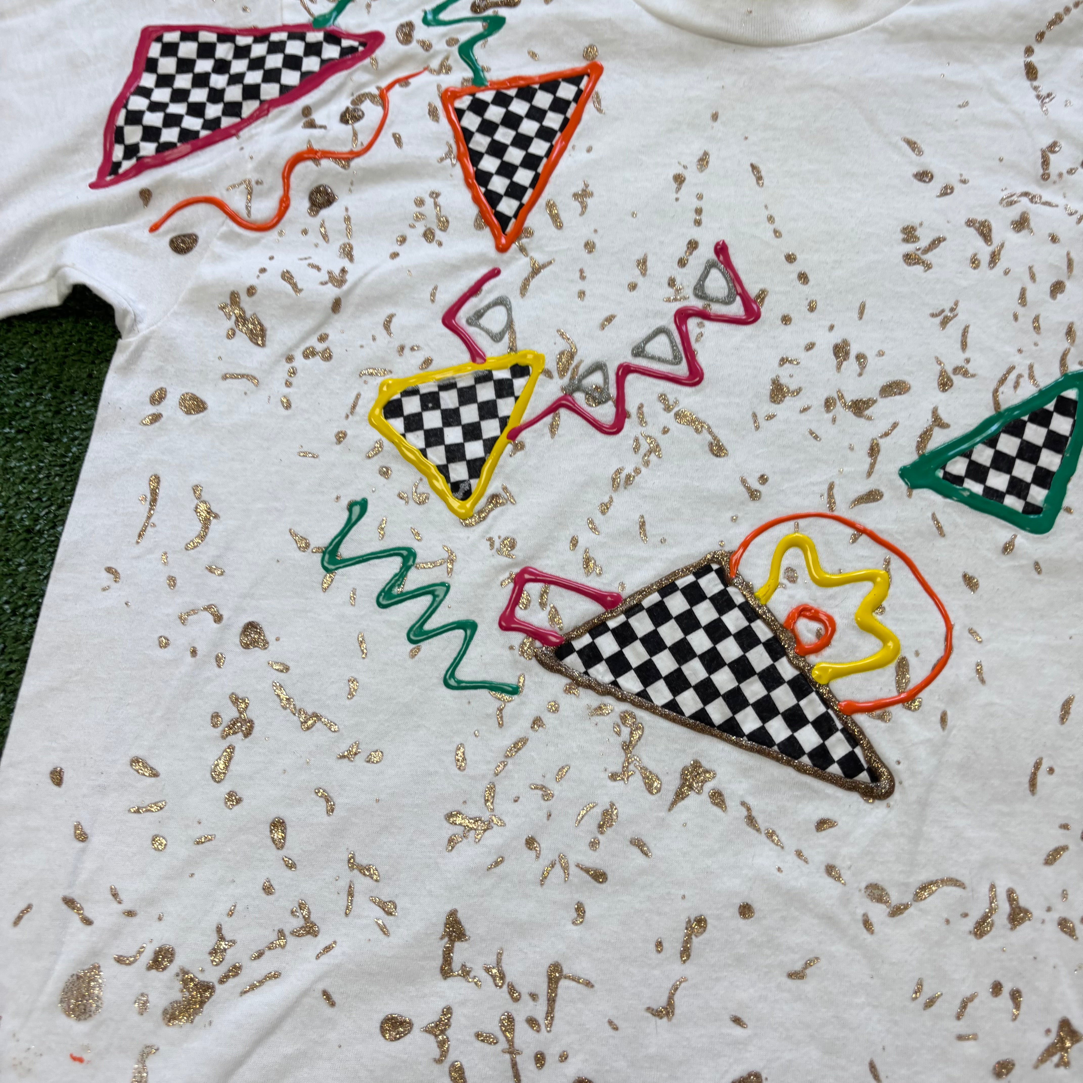 Vintage T Shirt Mens Medium White Single Stitch Graphic Print 90s USA