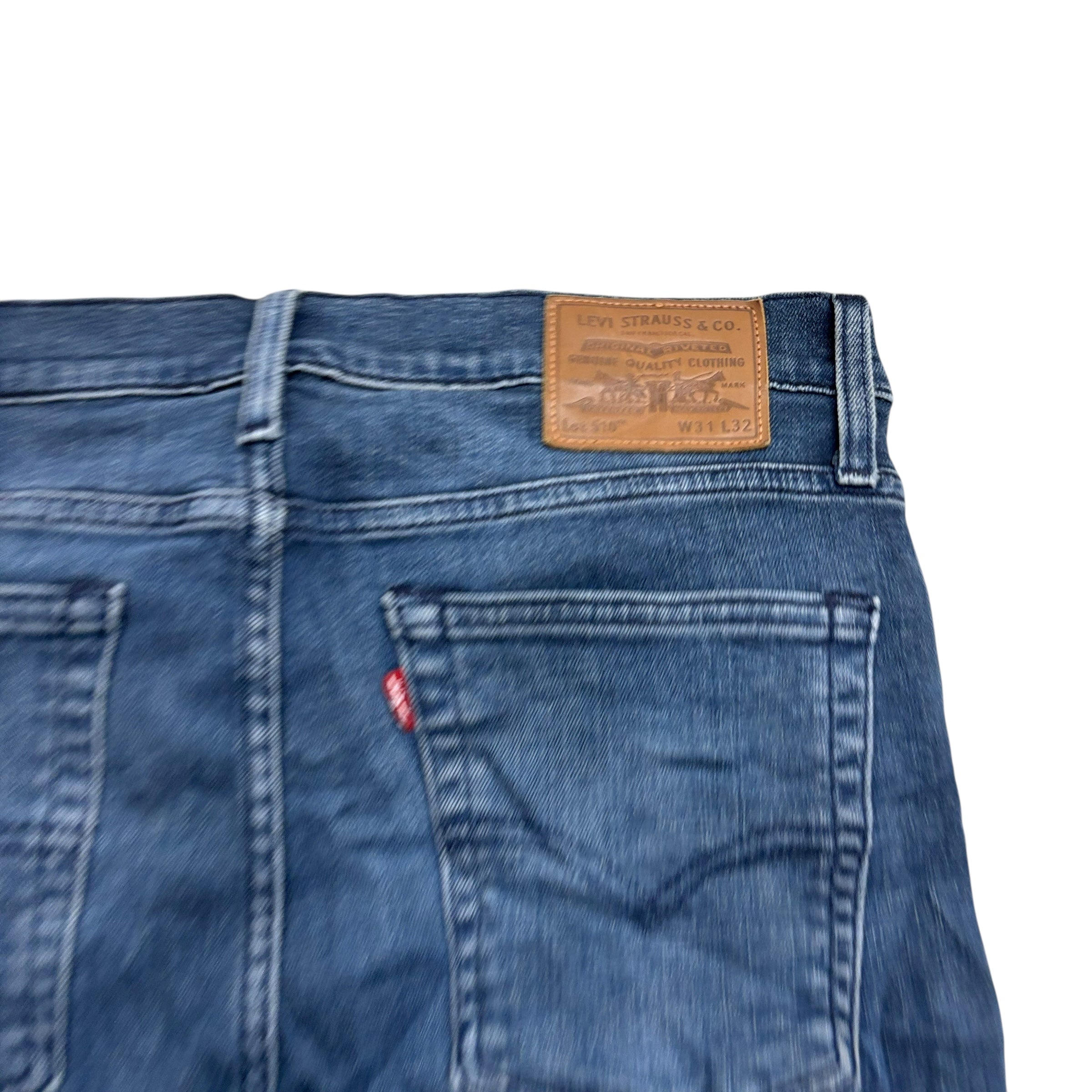 Levis 510 Jeans W31 L32 Mens Navy Blue Skinny Fit Stretch Premium Denim (E)