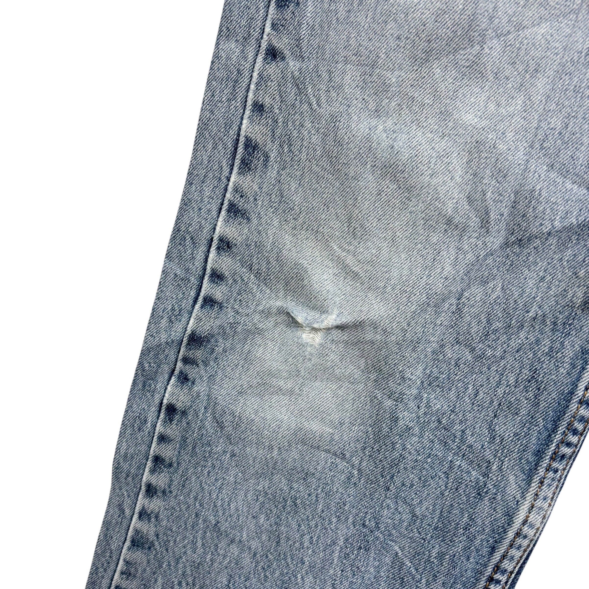 Levis 505 Jeans W34 L32 Mens Light Blue Regular Straight Fit Denim (F)