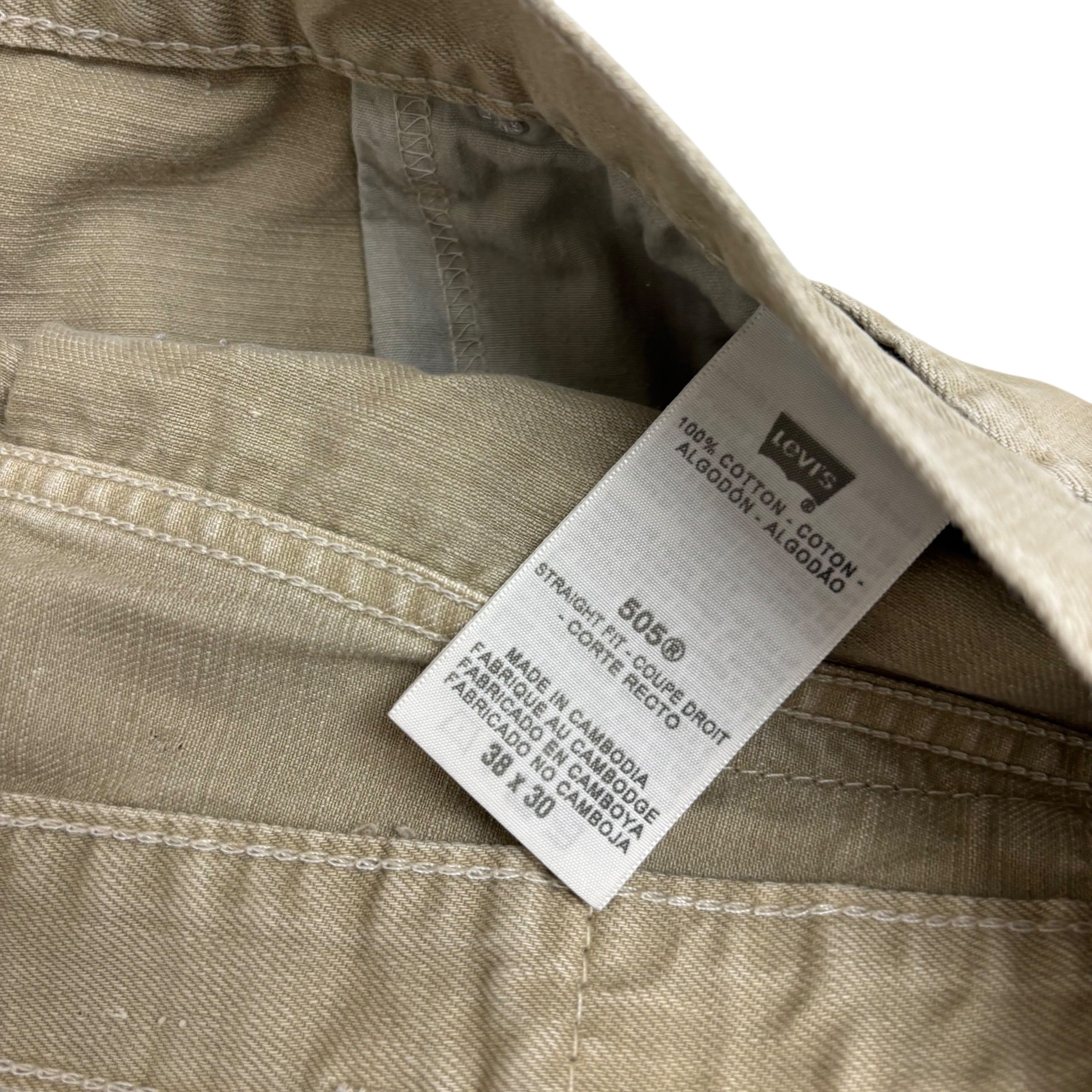 Levis 505 Jeans W38 L30 Mens Lime Green Regular Straight Fit Vintage Denim (F)